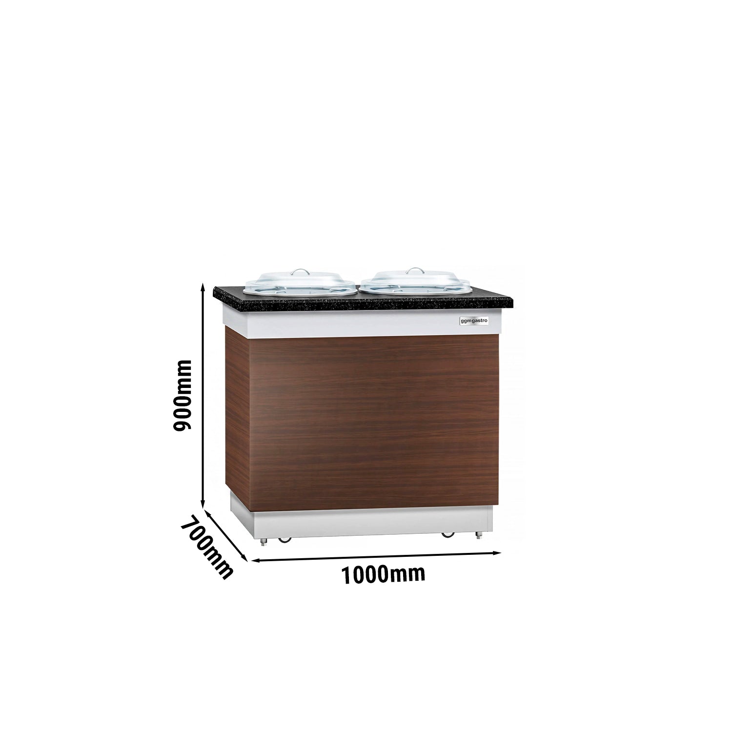 Dish dispenser - 0.7 x 1.0 m - heated