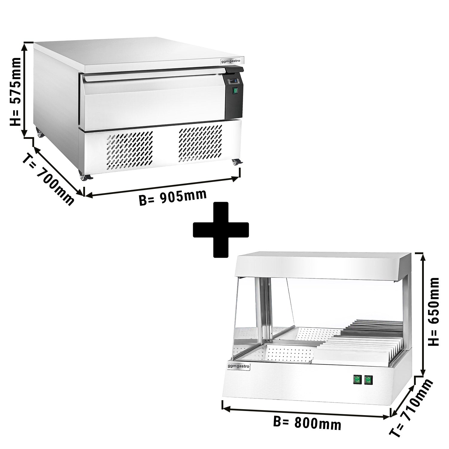 Fridge/freezer combination with 1 drawer - 0.9 m - 76 liters - incl. potato warmer