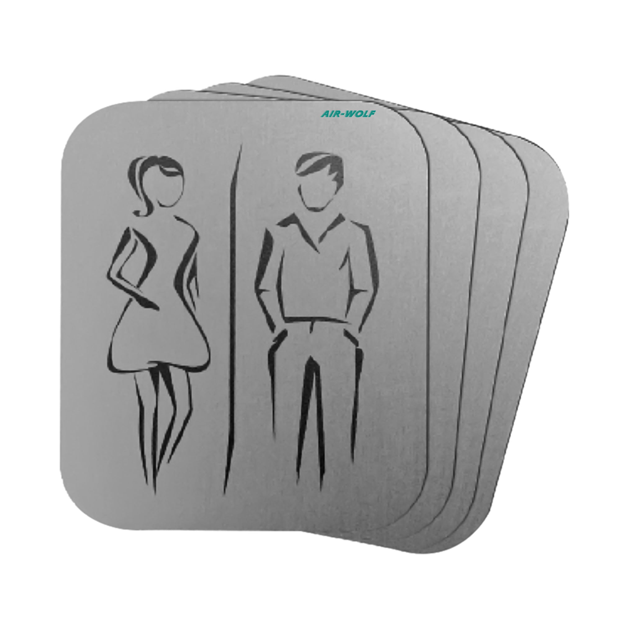 AIR -WOLF - Door sign "Toilet" - self-adhesive