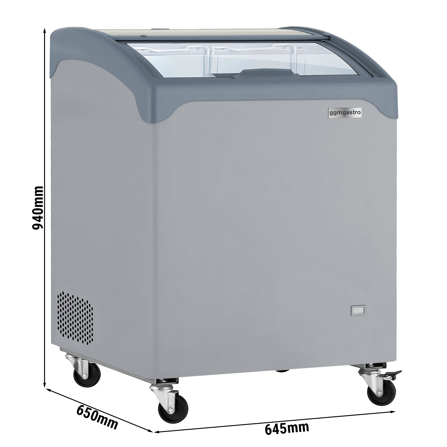 Freezer - 117 liters (net content) - GRAY with glass lid