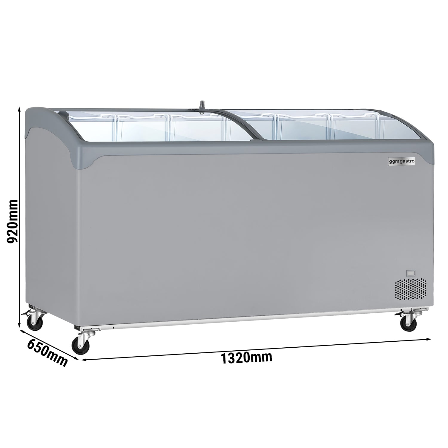 Freezer - 352 liters (net capacity) - GRAY with glass lid