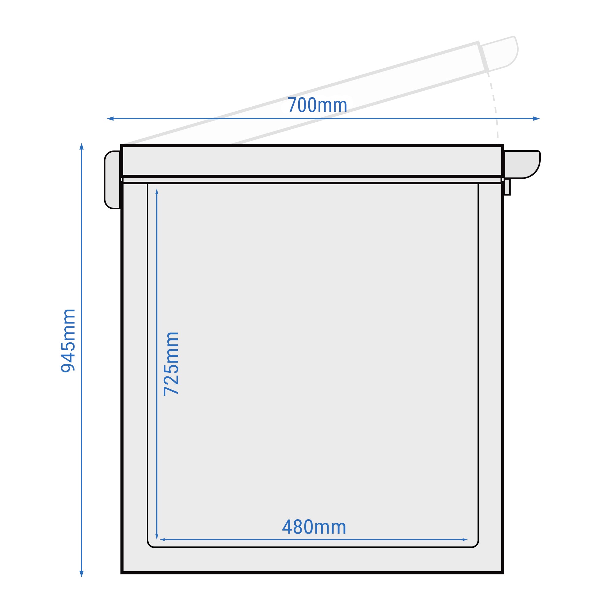 Freezer - 433 liters (net content) - GRAY with stainless steel lid