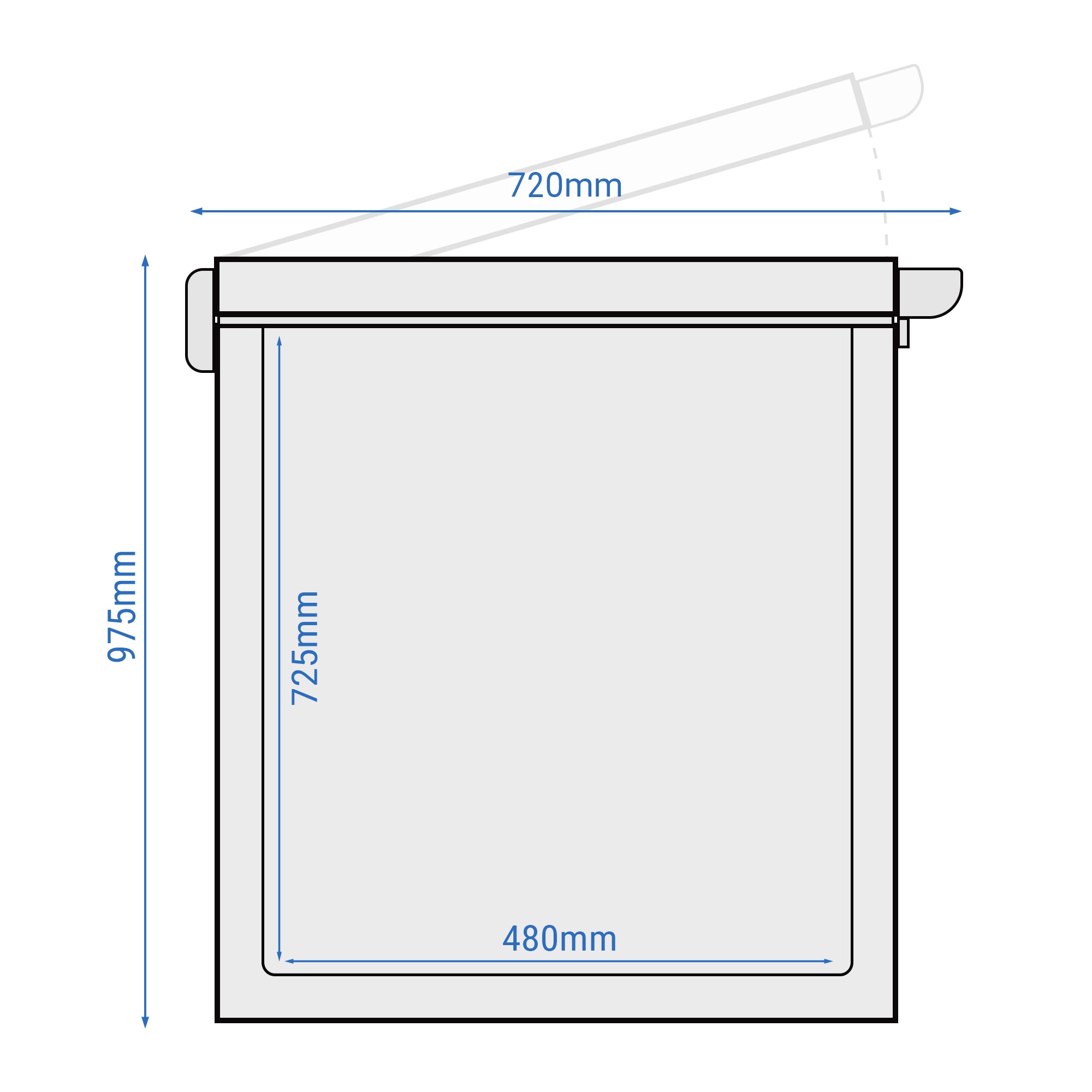 Freezer - 534 liters (net content) - GRAY with stainless steel lid