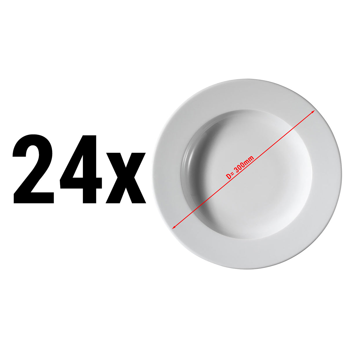 (24 pieces) PERA white - deep plate - Ø 30 cm