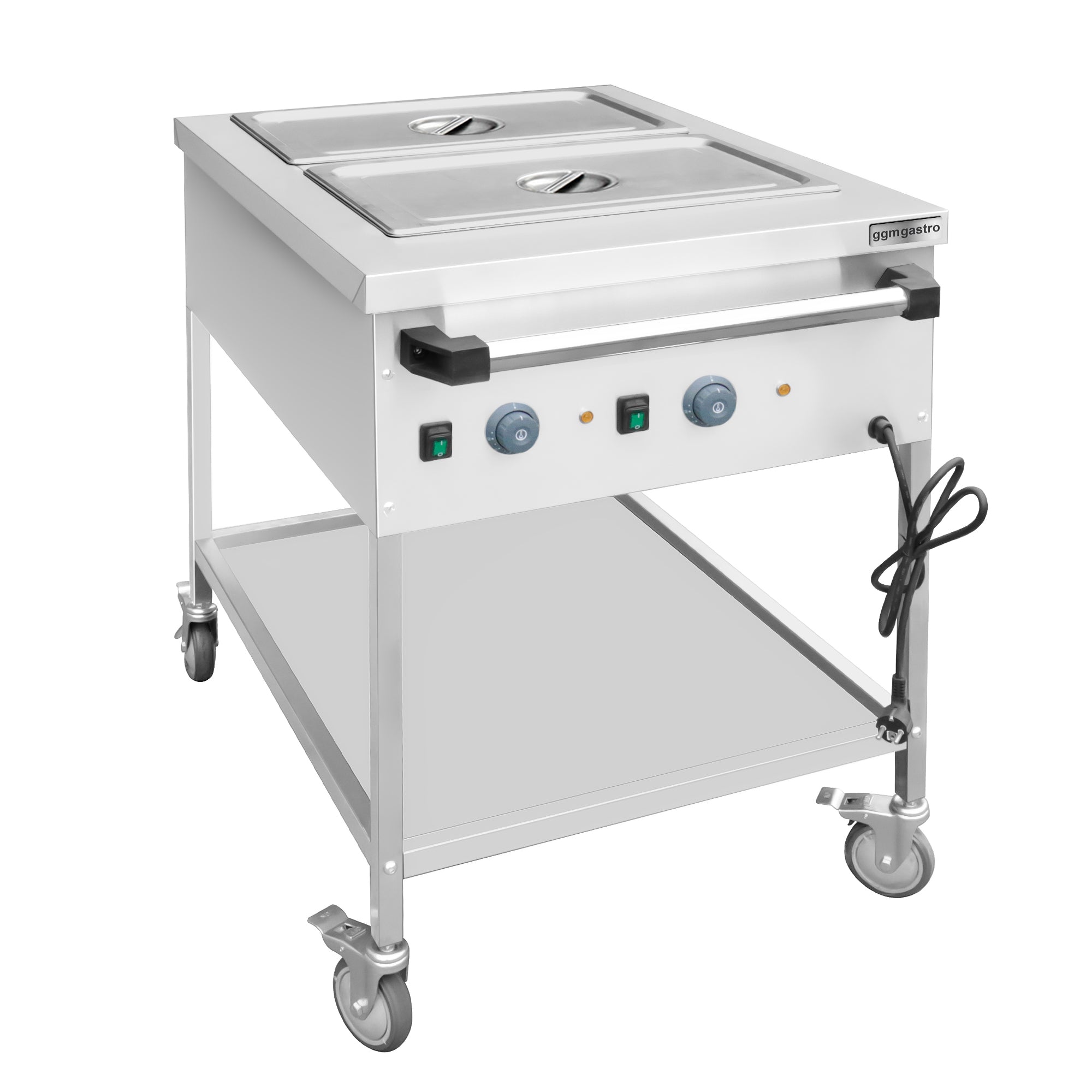 Bainmarie thermal trolley - 2x GN 1/1 - with the possibility of separate heating