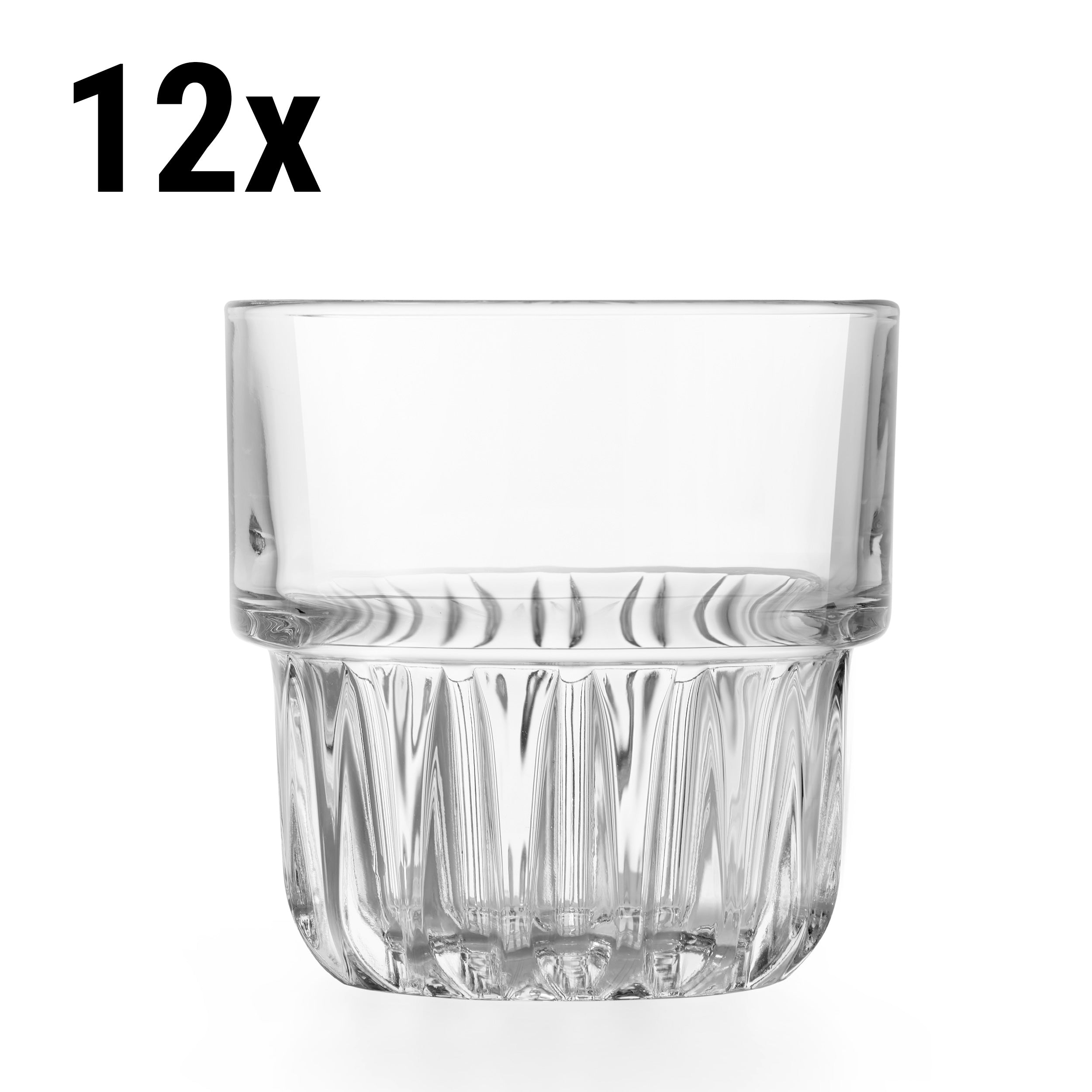 (12 pieces) Universal drinking glass - TOKIO - 237 ml - Transparent