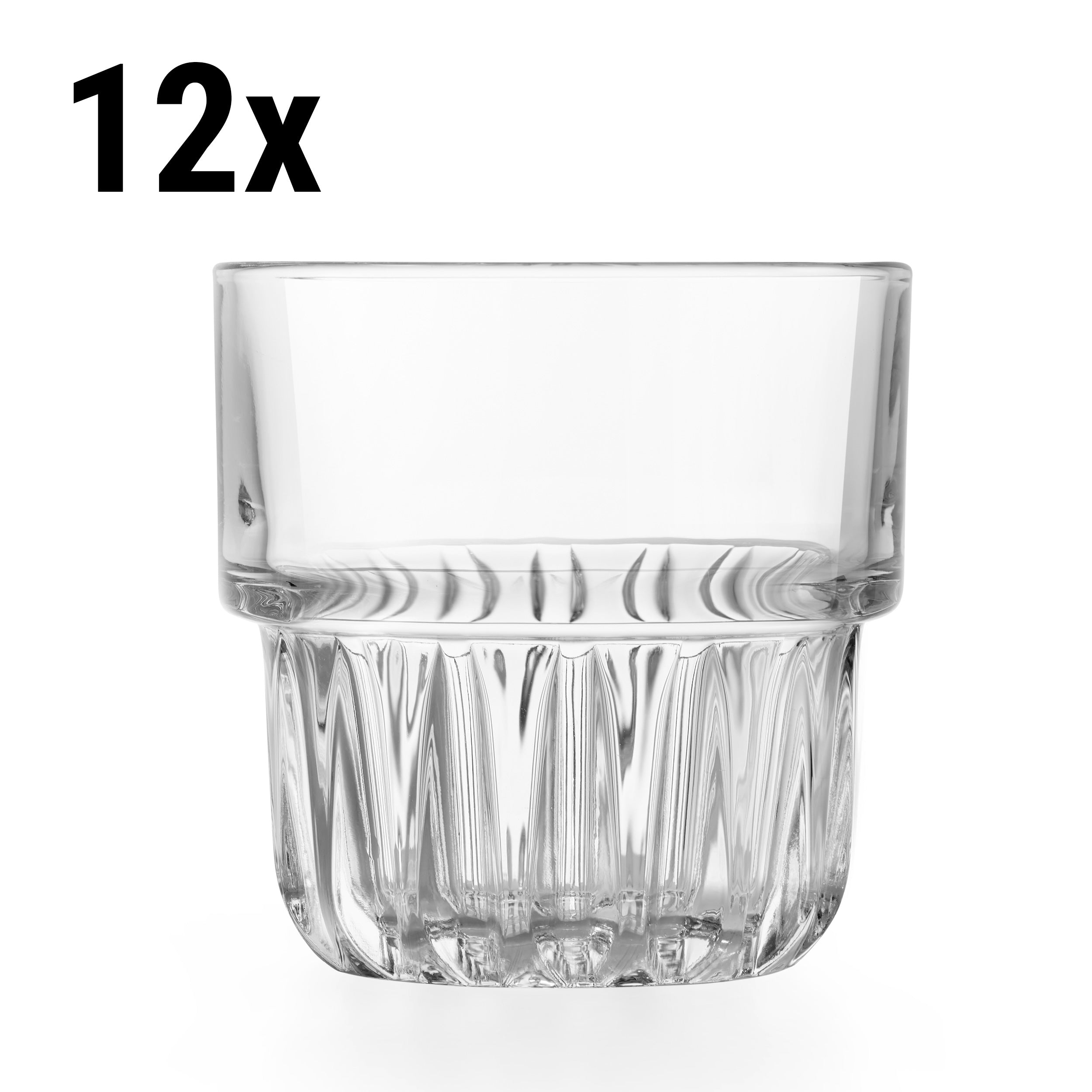 (12 pieces) Universal drinking glass - TOKIO - 266 ml - Transparent