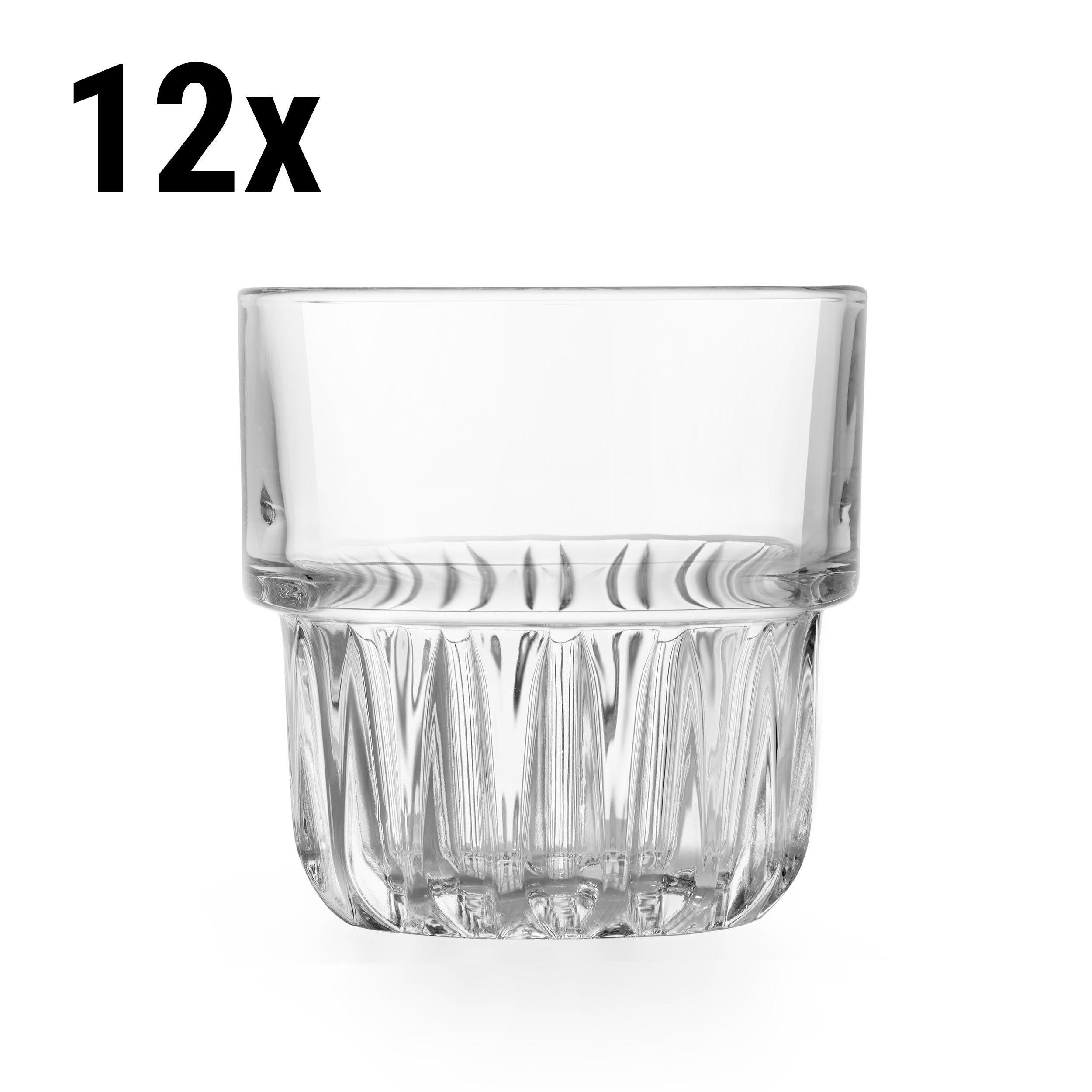 (12 pieces) Universal drinking glass - TOKIO - 355 ml - Transparent