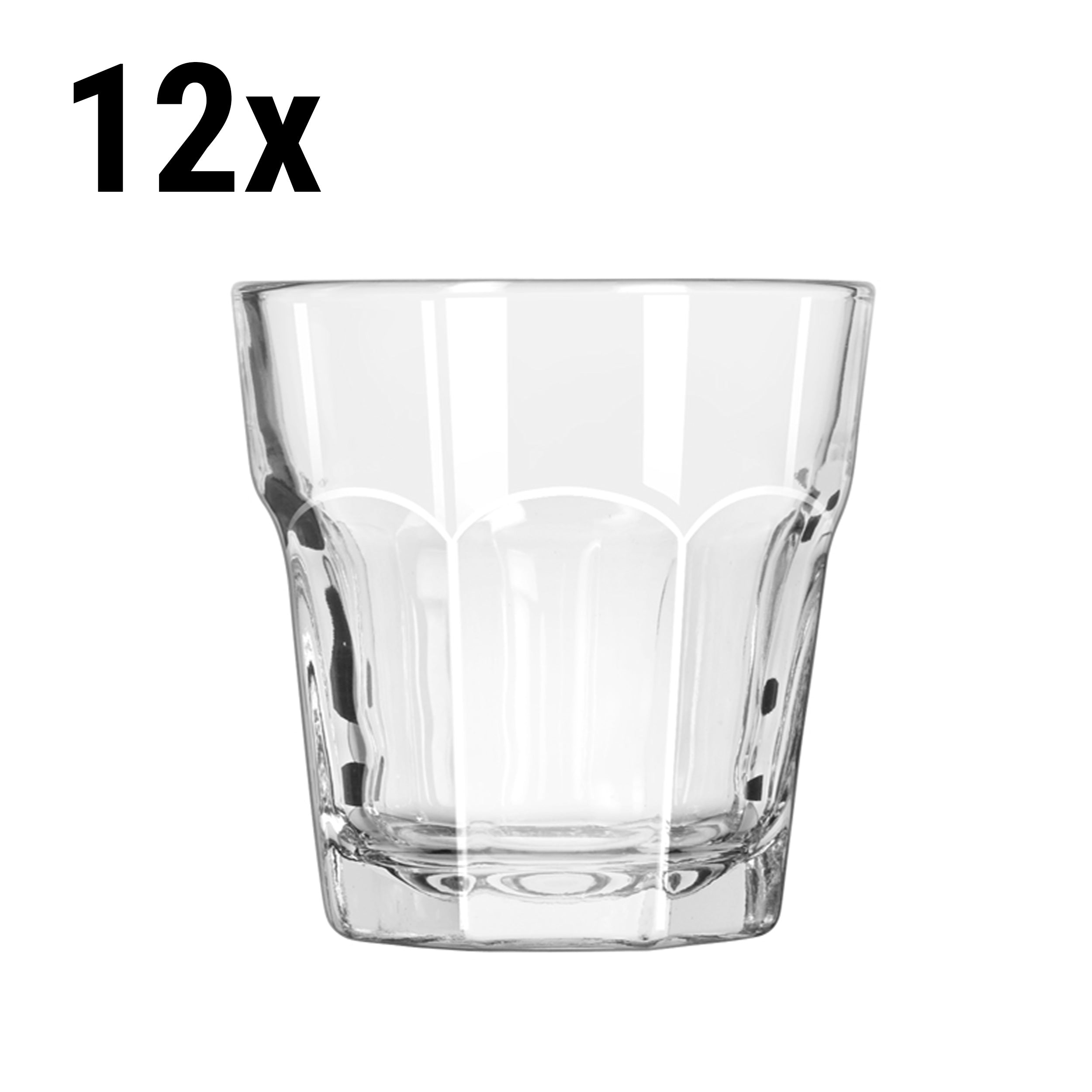 (12 pieces) Universal drinking glass - PRAGUE - 207 ml - Transparent