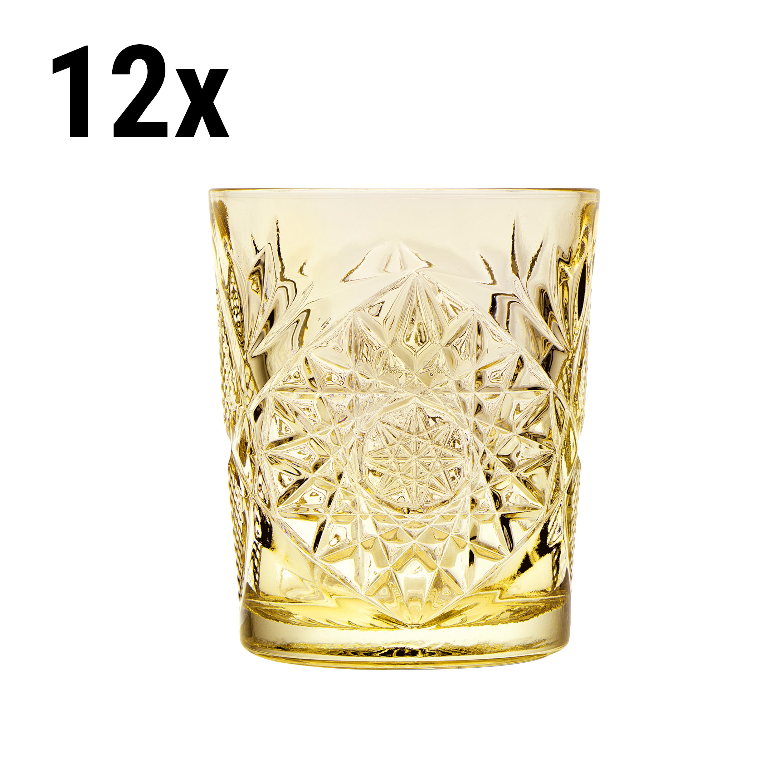 (12 pieces) Universal drinking glass - TIJUANA - 350 ml - Yellow