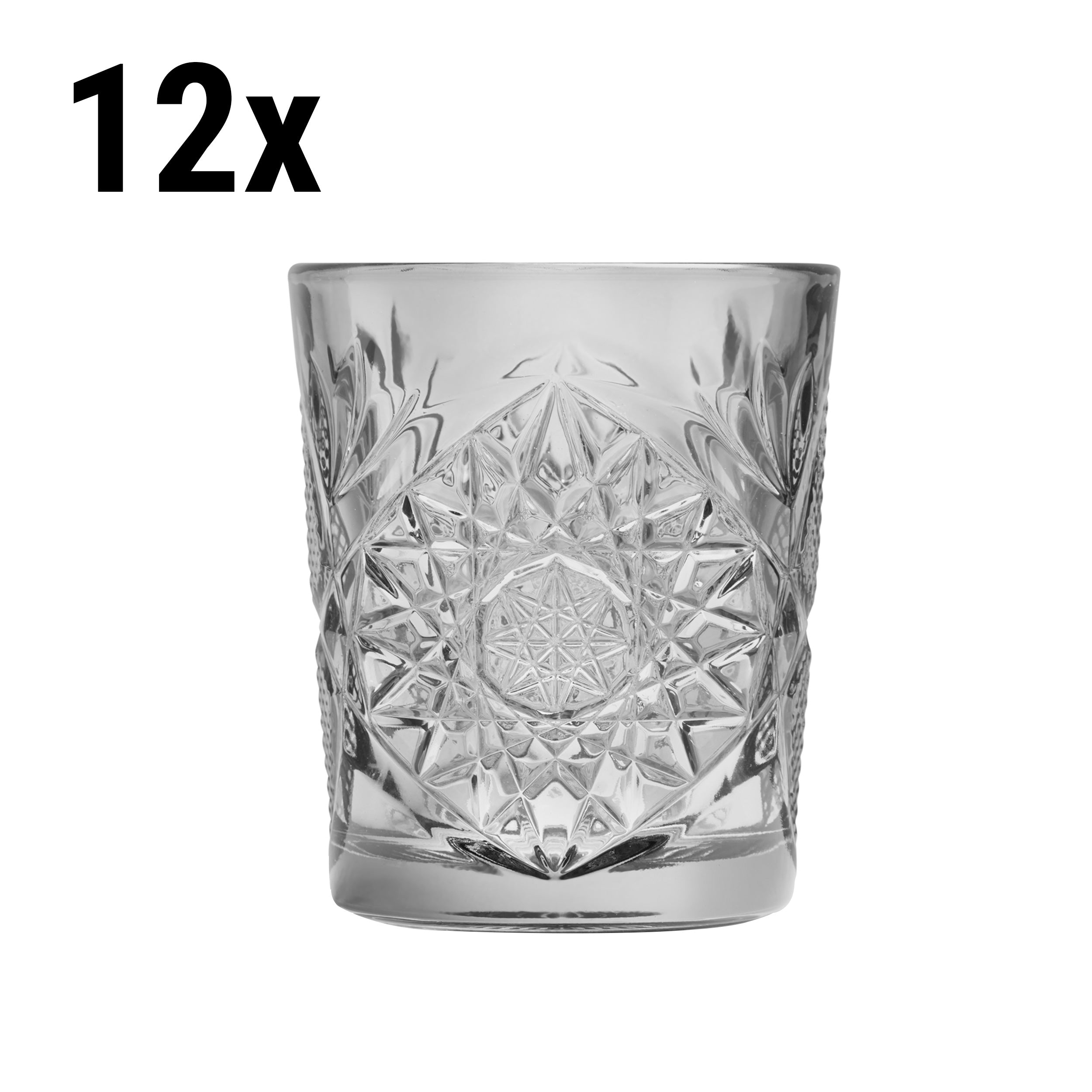 (12 pieces) Universal drinking glass - TIJUANA - 350 ml - gray