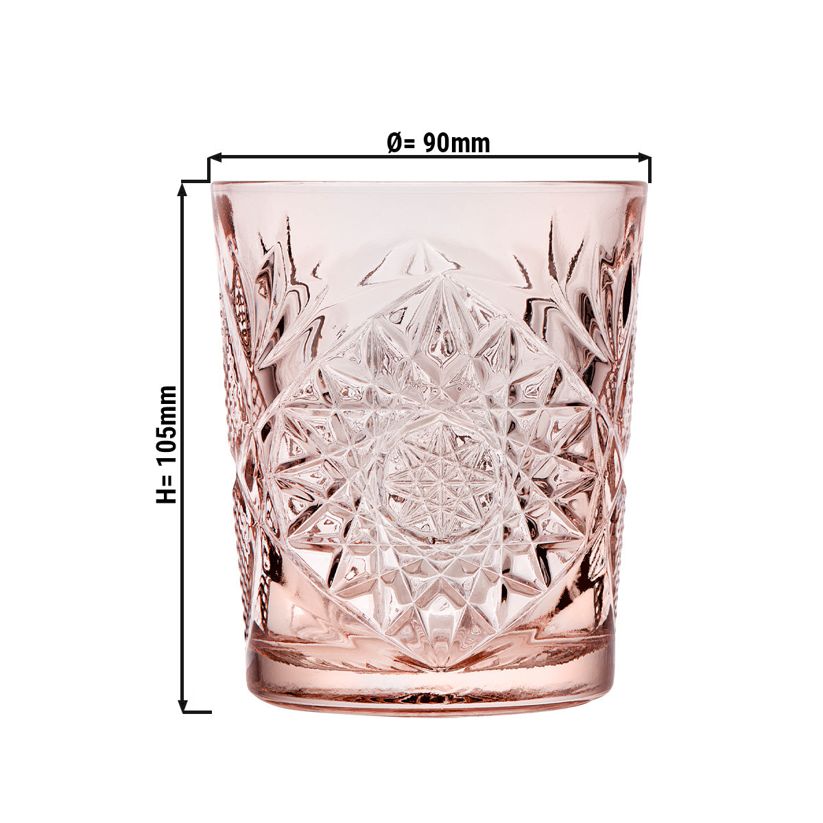 (12 pieces) Universal drinking glass - TIJUANA - 350 ml - Rose