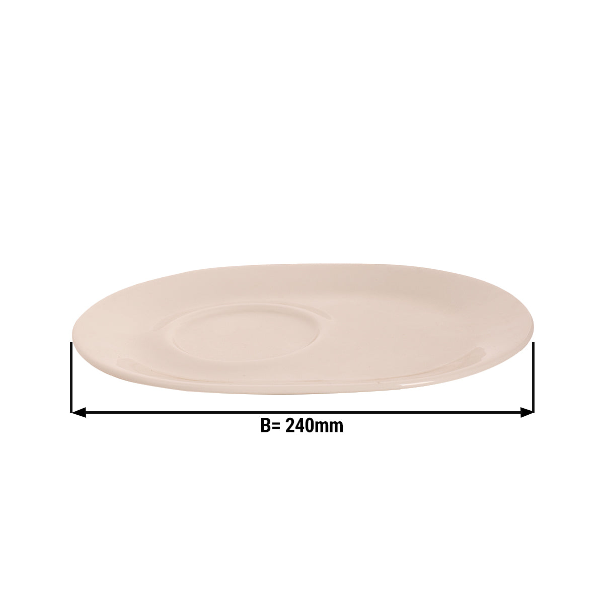 (12 pieces) Oval Maastricht plate - 24 x 18 cm - ivory