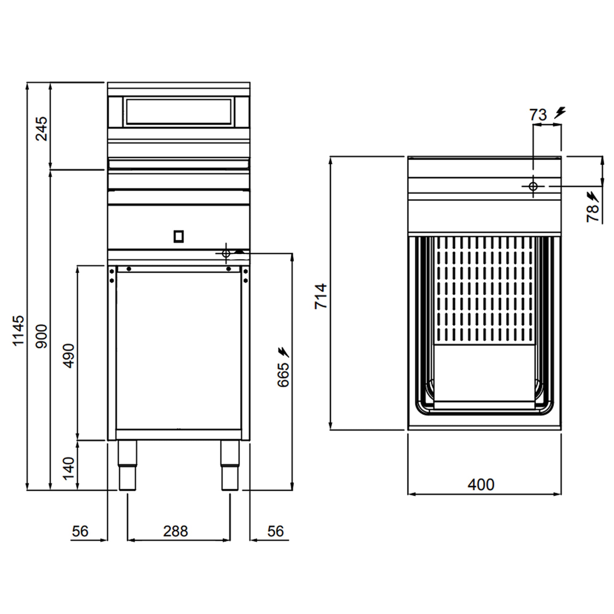 Heater for fried products 1x GN1/1