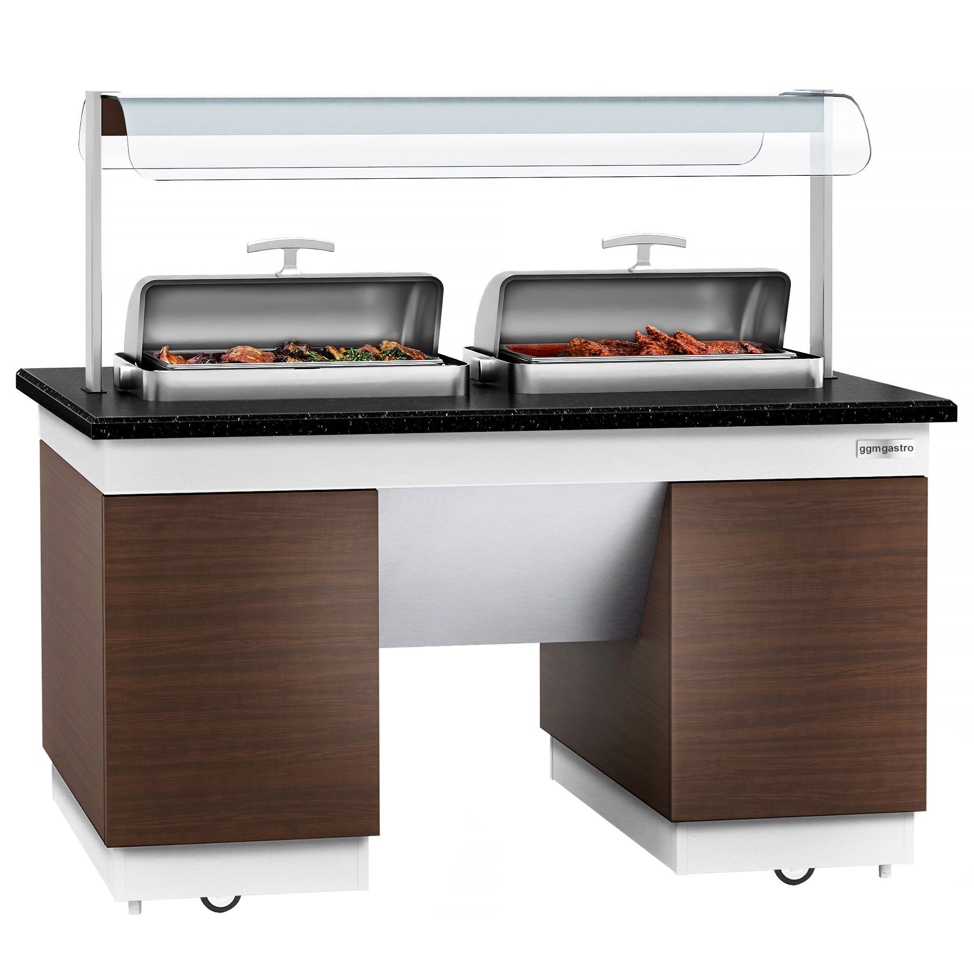 Hot buffet - 1.6 x 1.0 m - with 2 plates