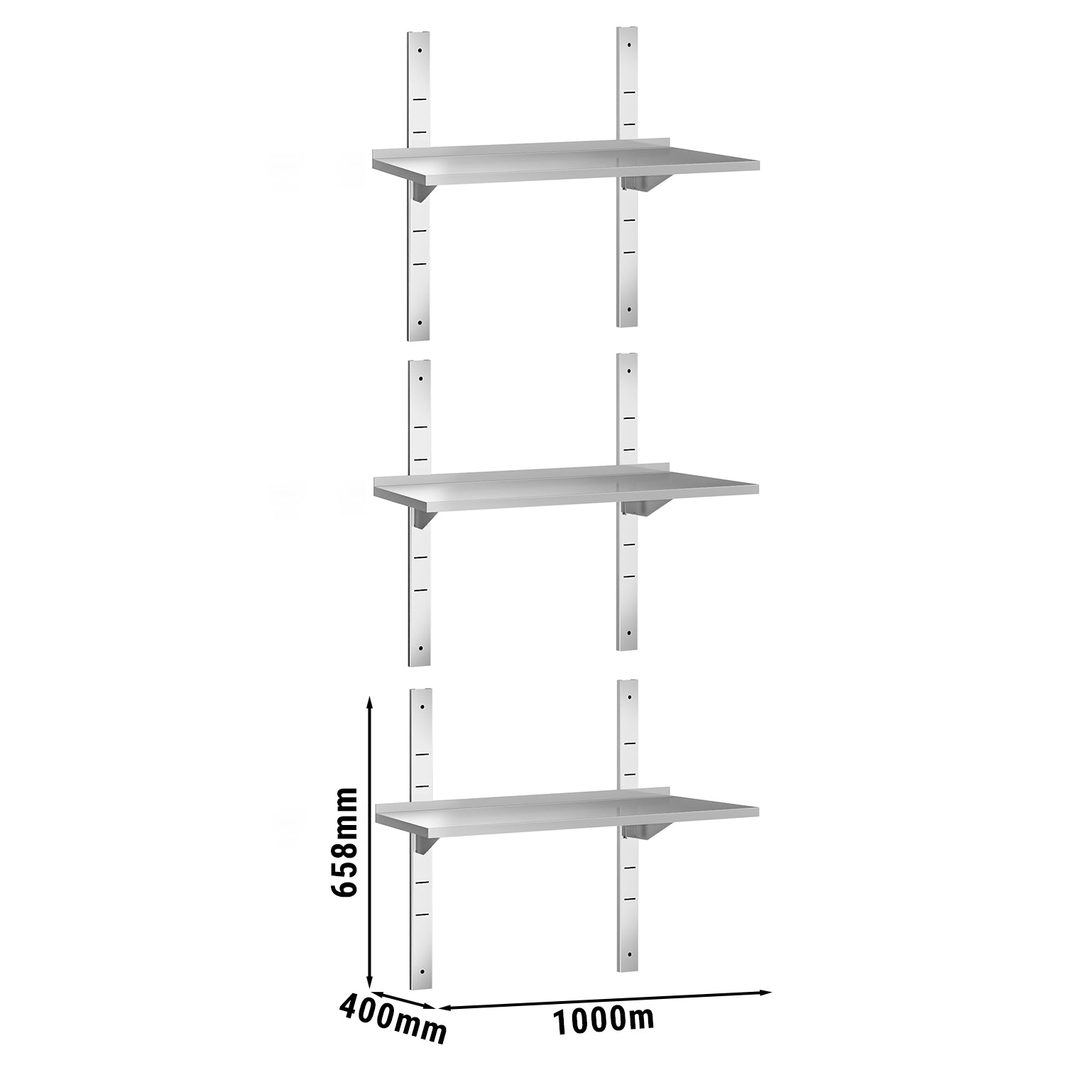 Wall shelf 1.0 m - c 3 floors