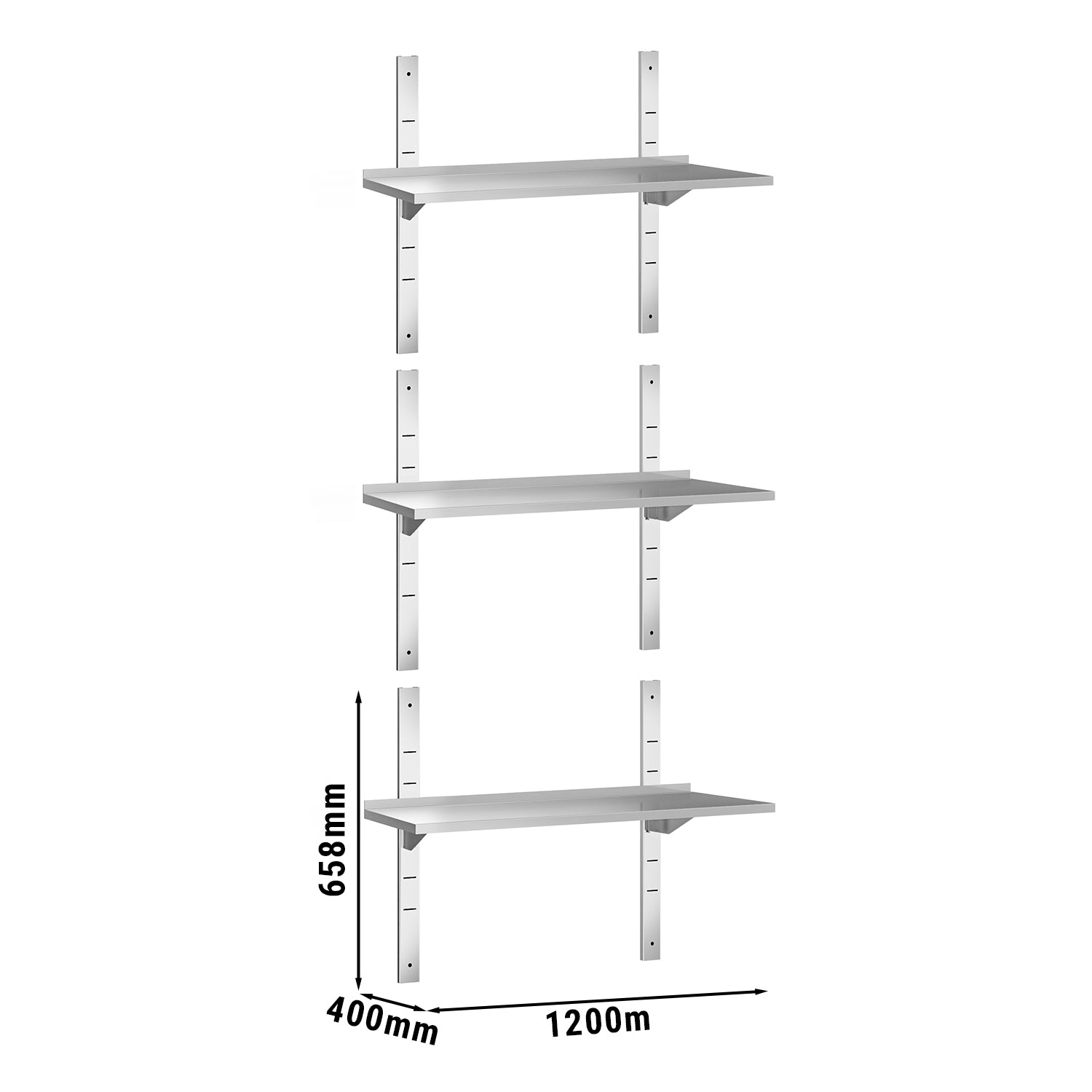 Wall shelf 1.2 m - c 3 floors