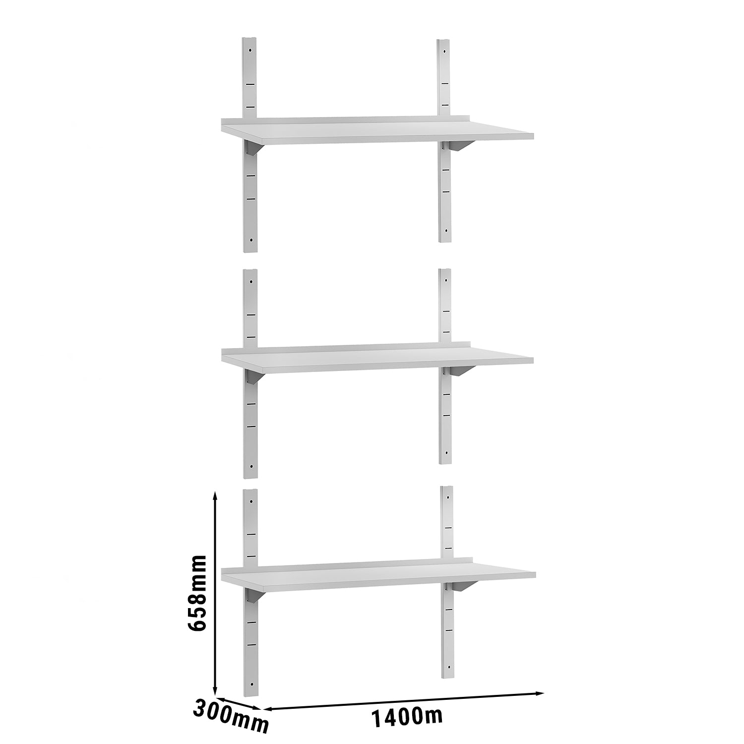 Wall shelf ECO 1.4 m - c 3 floors