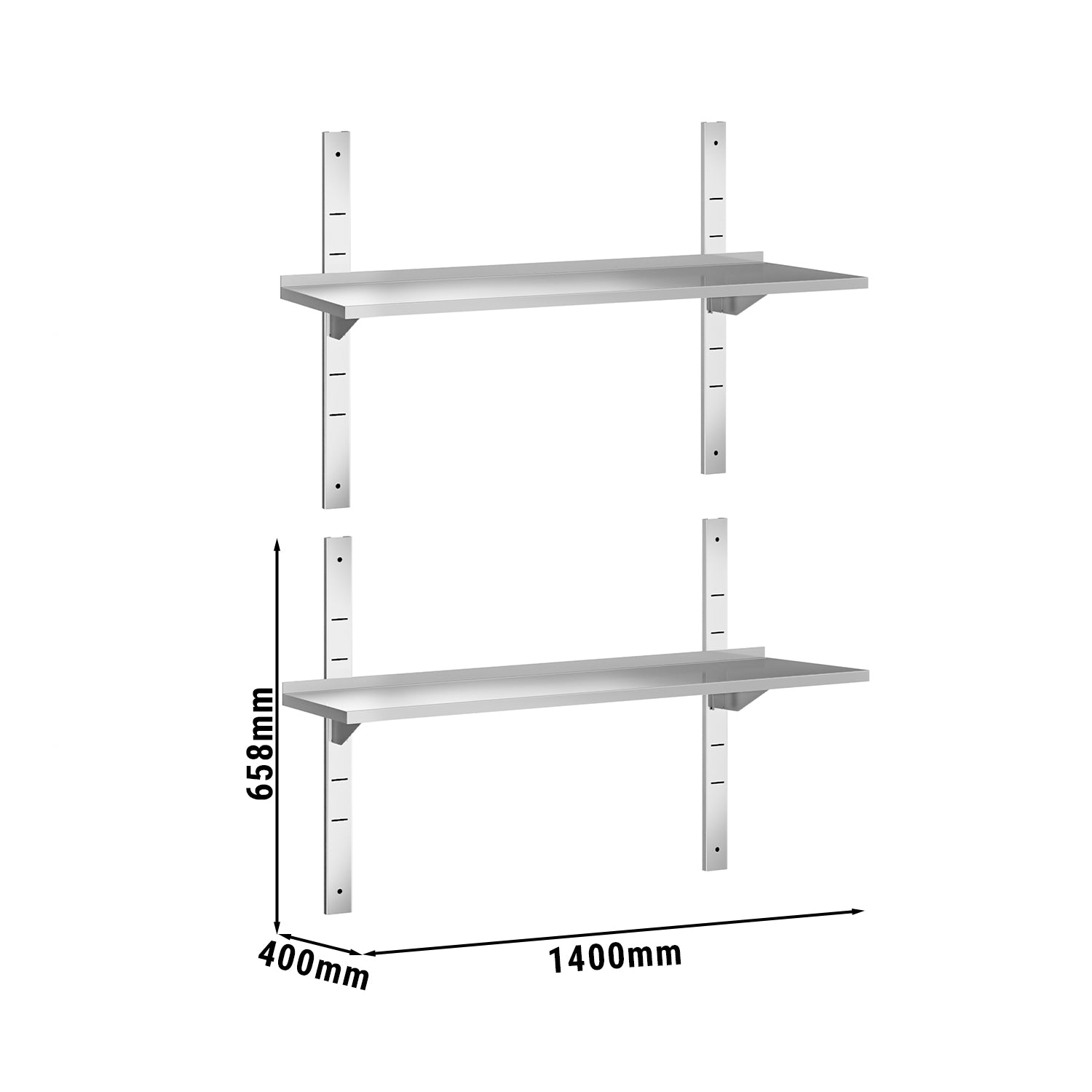 Wall shelf 1.4 m - c 2 floors