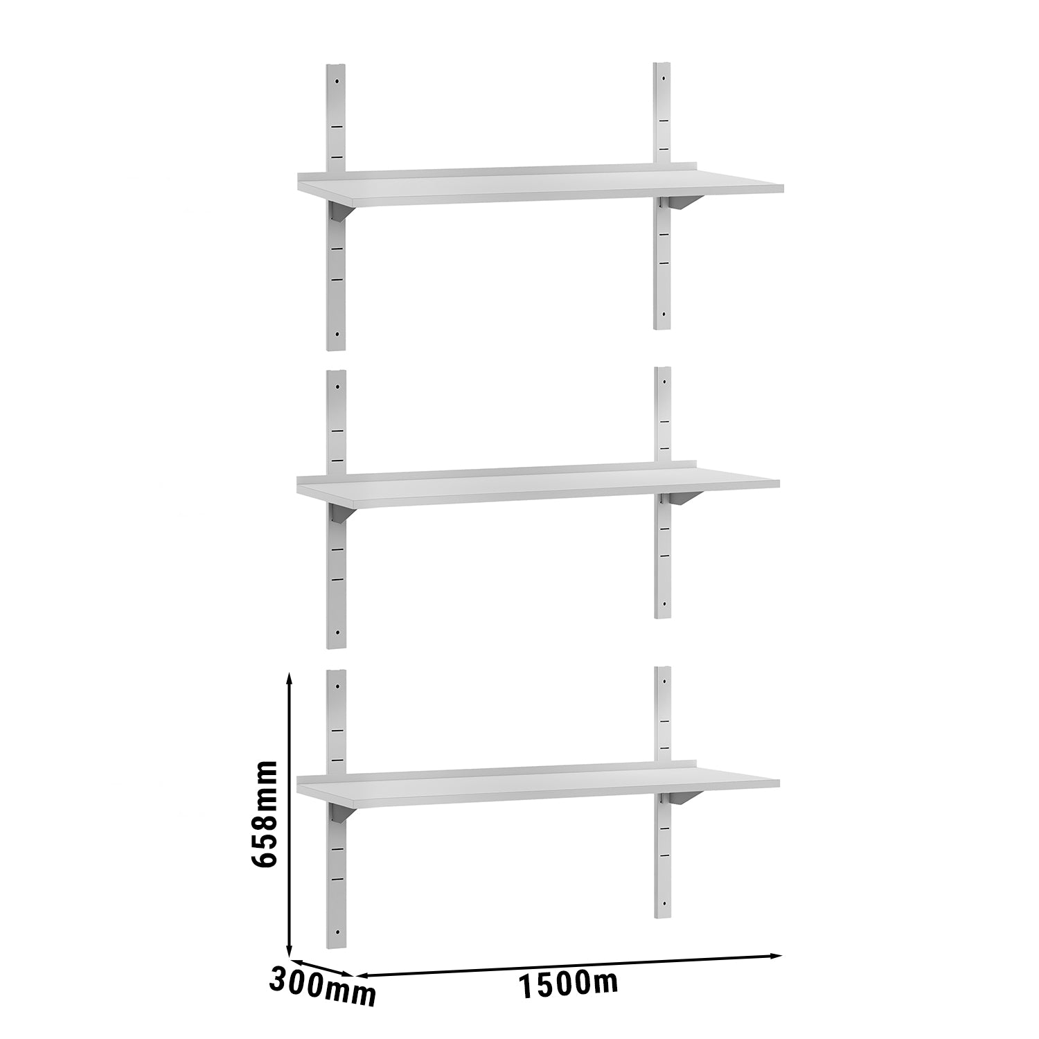 Wall shelf ECO 1.5 m - c 3 floors