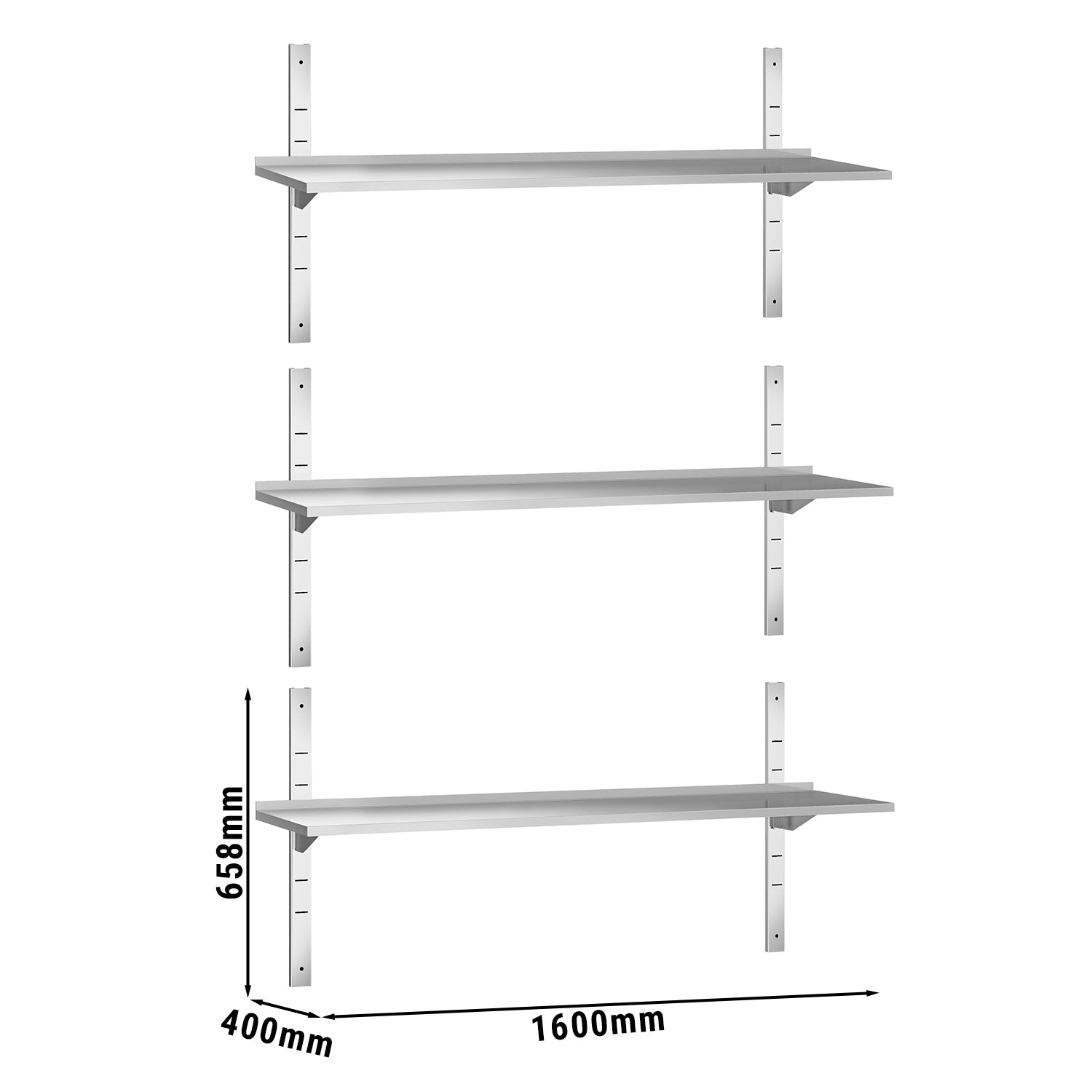 Wall shelf ECO 1.6 m - c 3 floors