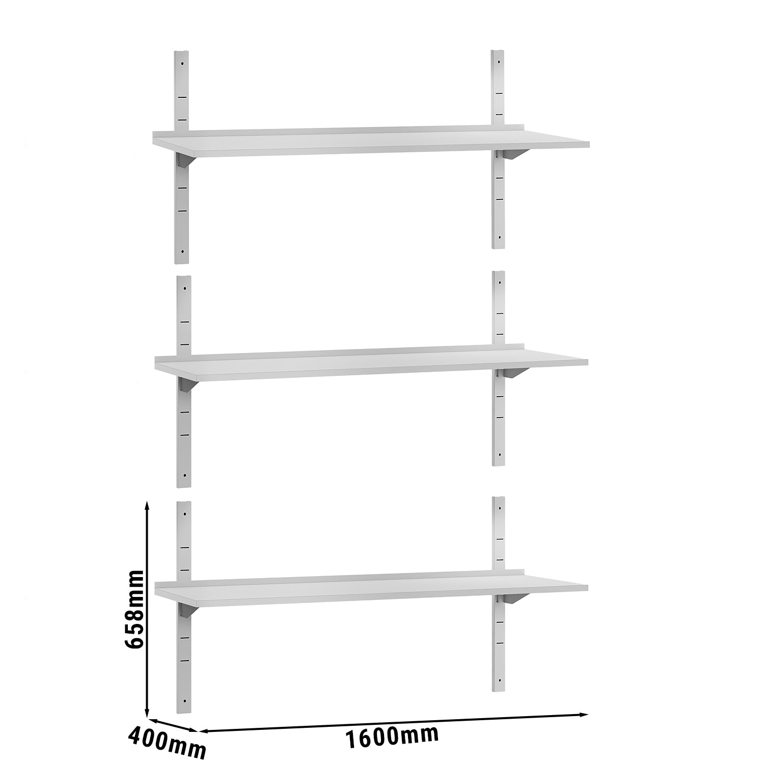 Wall shelf ECO 1.6 m - c 3 floors