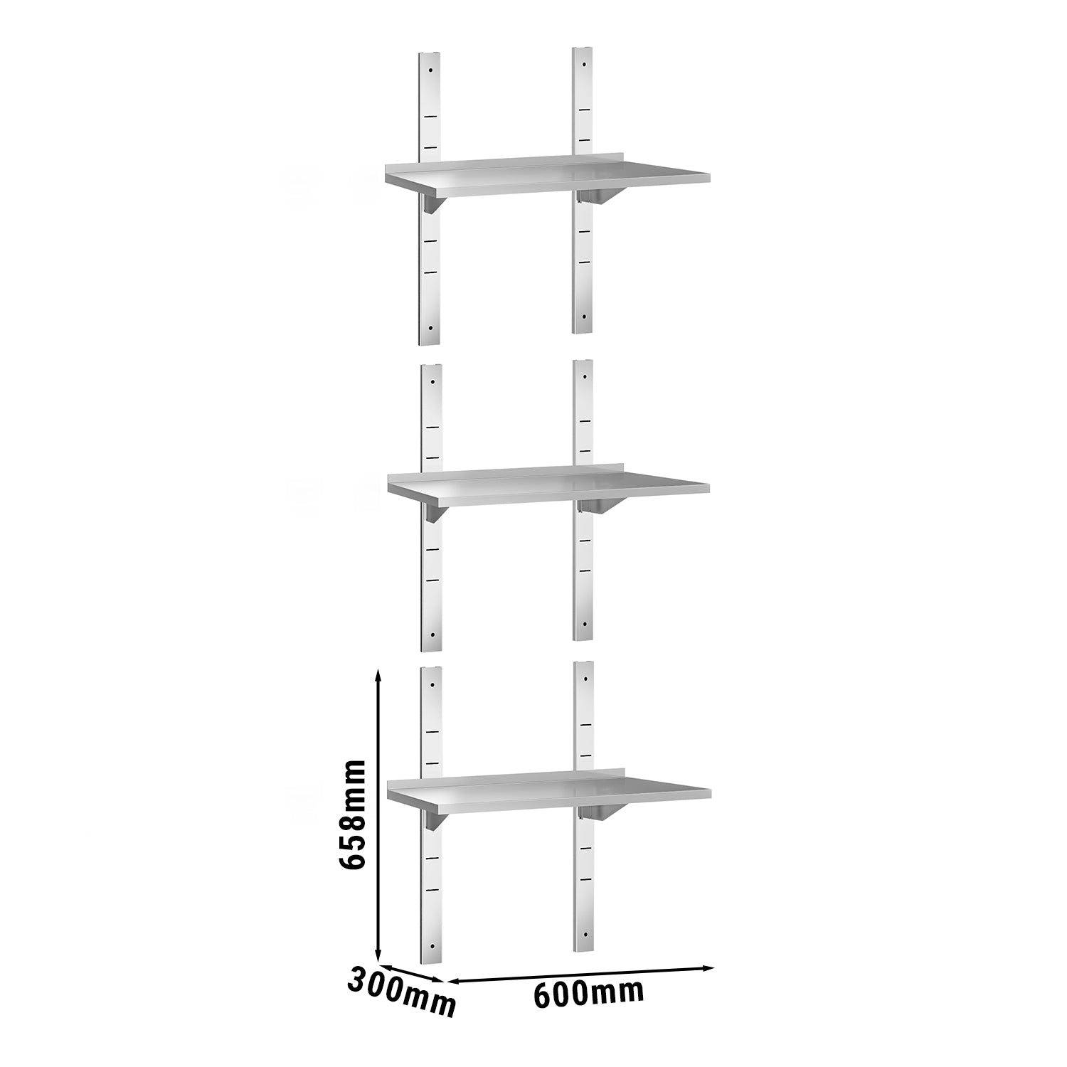 Стенна етажерка 0,6 m - c 3 етажа