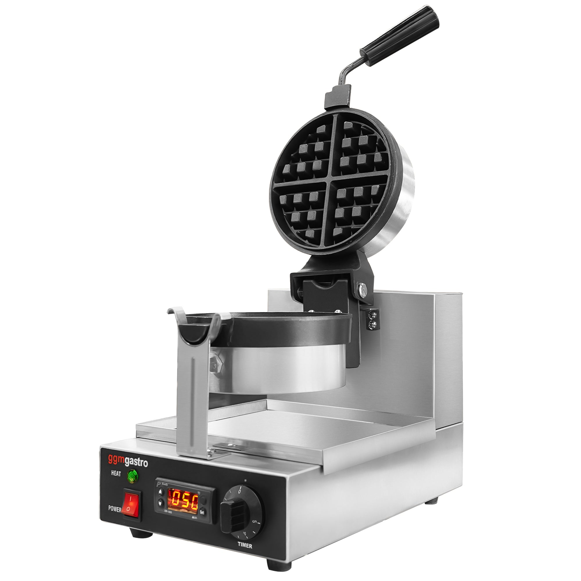 Single waffle iron / 180° rotation / with temperature display