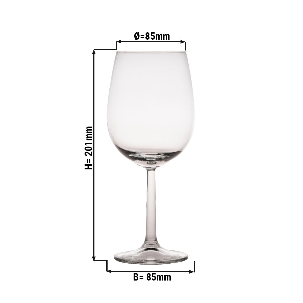 (6 pieces) Wine glass - VENICE - 450 ml - Transparent