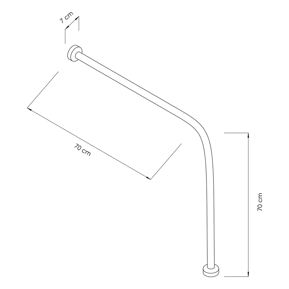 Stainless steel corner handle - 90