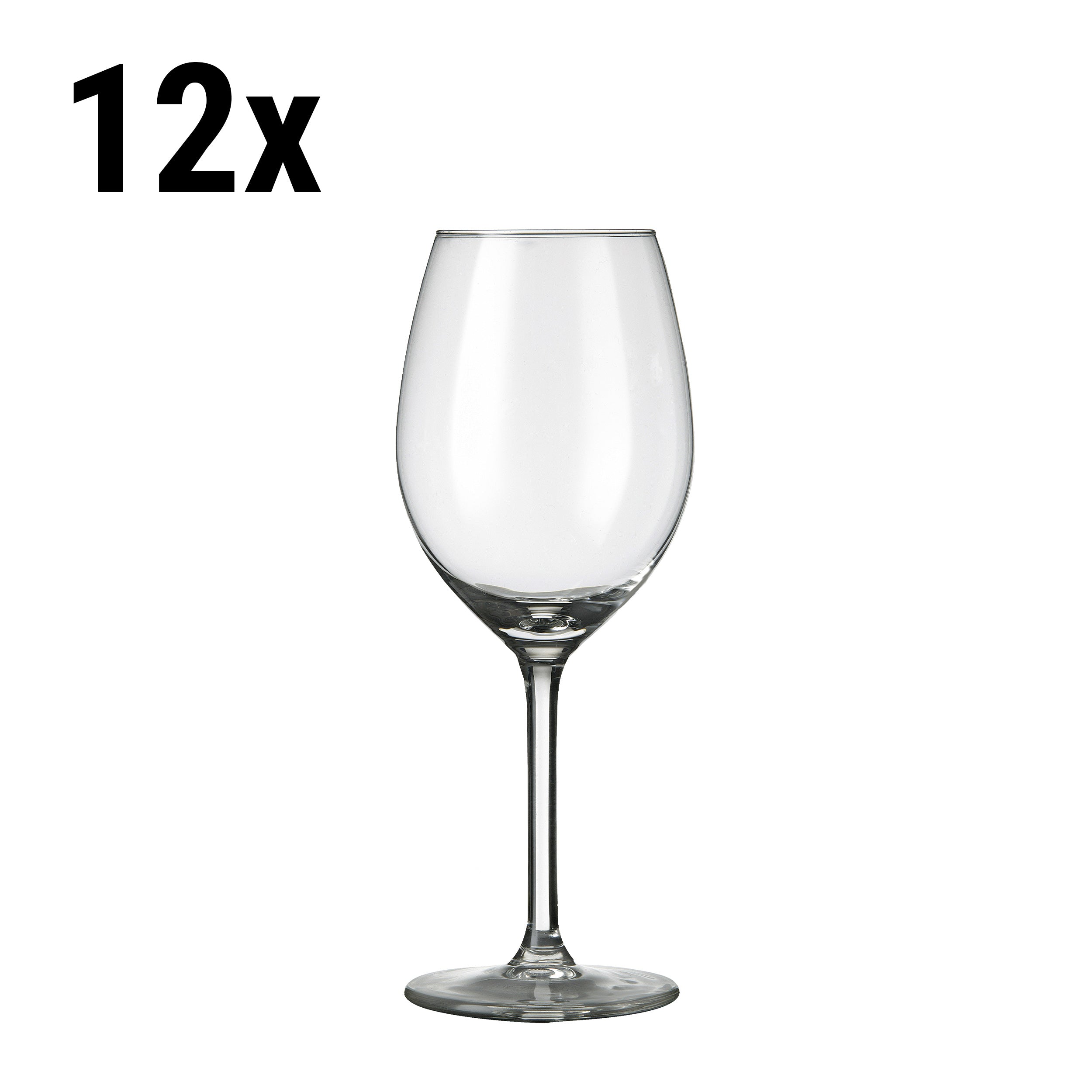 (12 pieces) Wine glass - VENICE - 410 ml - Transparent