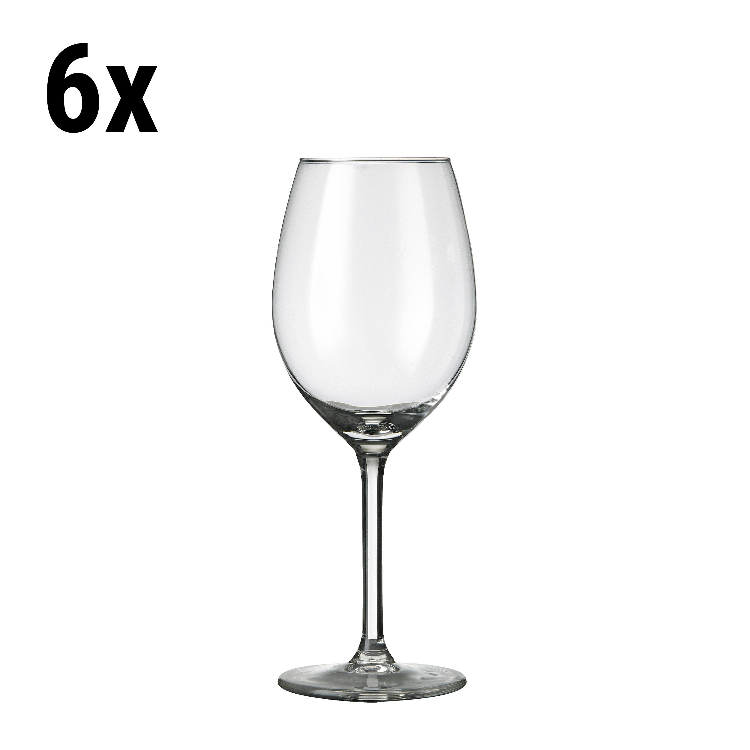 (6 pieces) Wine glass - VENICE - 410 ml - Transparent