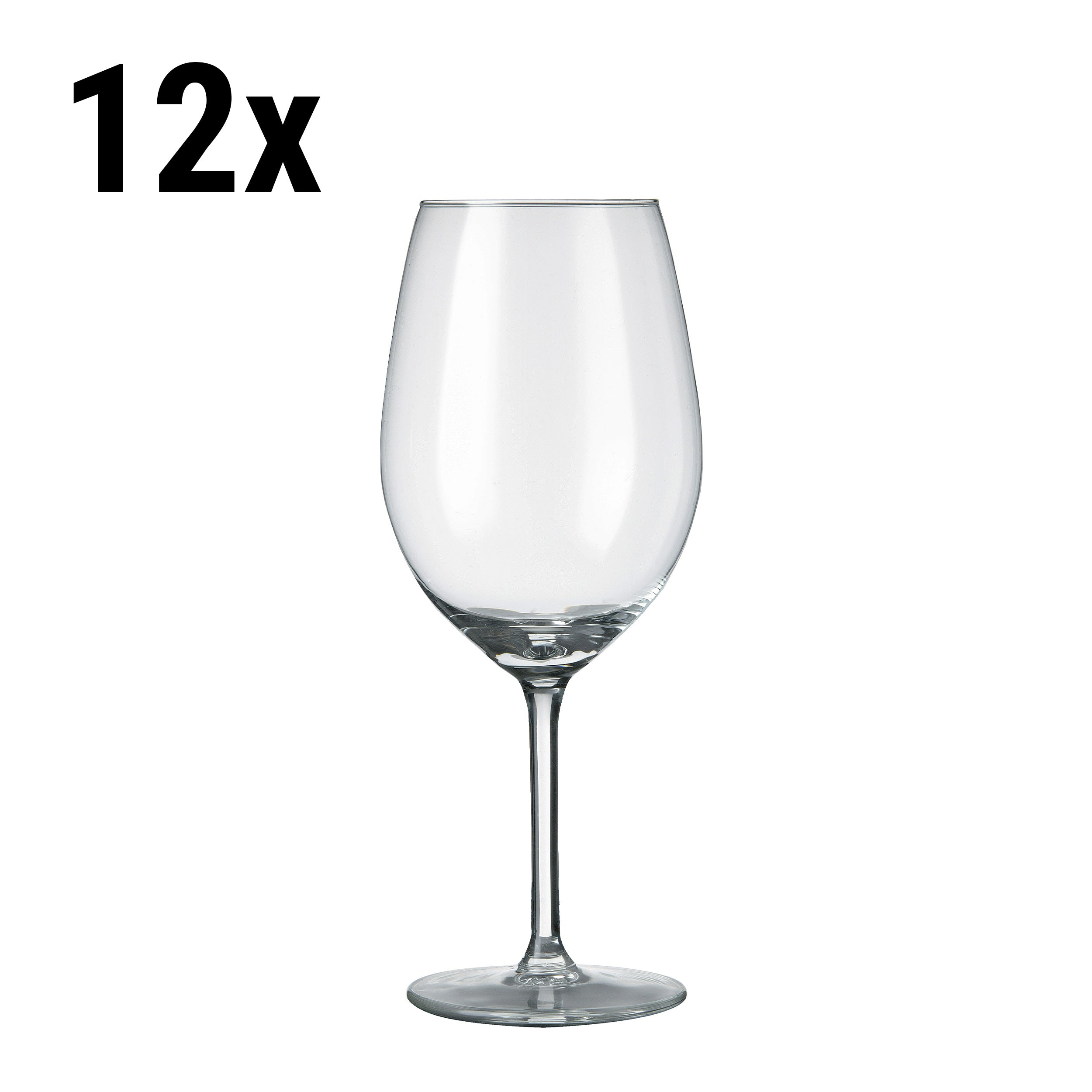 (12 pieces) Wine glass - VENICE - 530 ml - Transparent