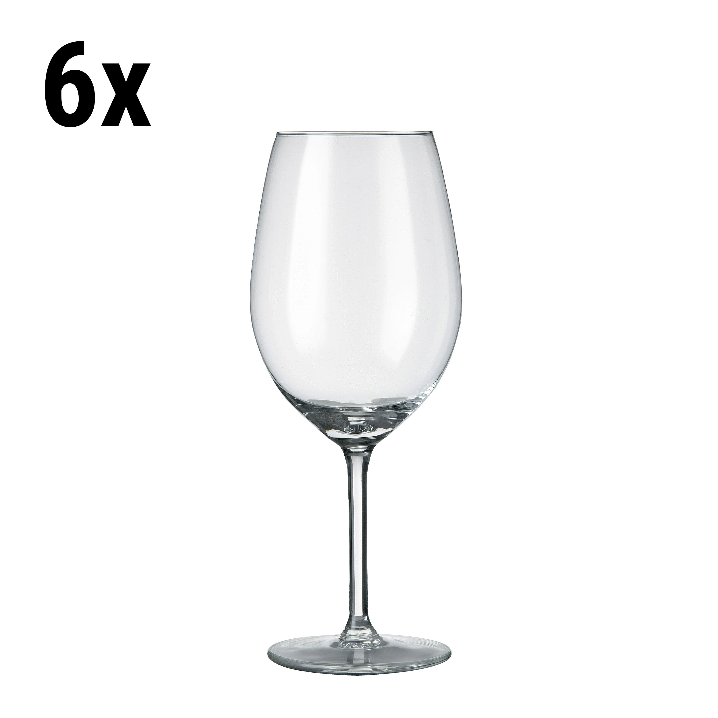 (6 pieces) Wine glass - VENICE - 530 ml - Transparent