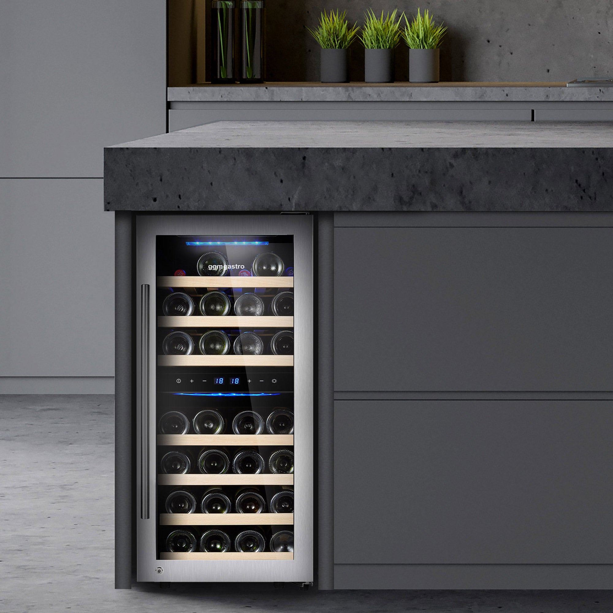 Хладилник за вино - 2 климатични зони - 89 литра - макс. 33 бутилки