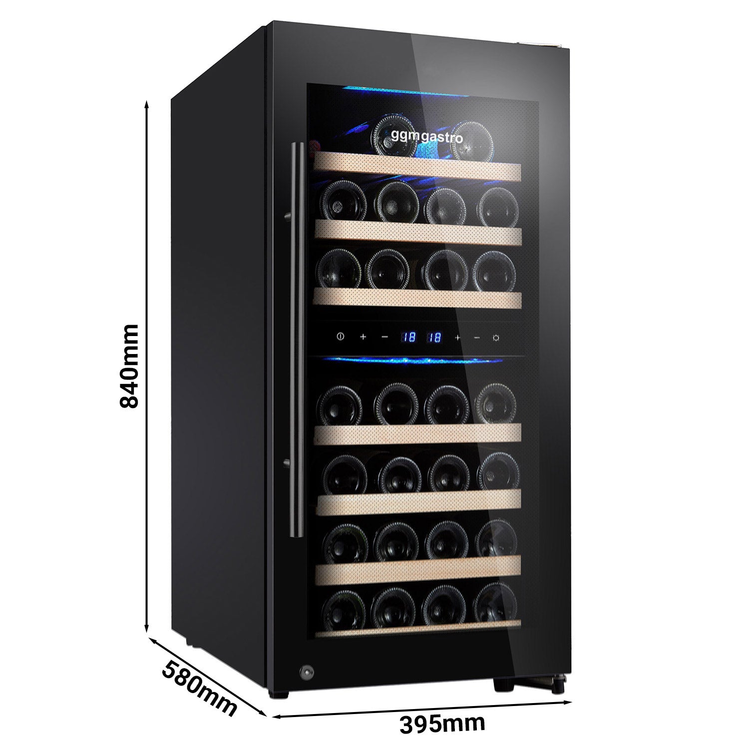 Wine refrigerator - 2 climate zones - 89 liters - max. 33 bottles