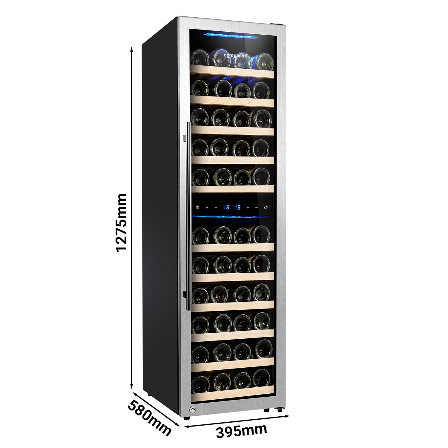 Wine refrigerator - 2 climate zones - 139 liters - max. 53 bottles