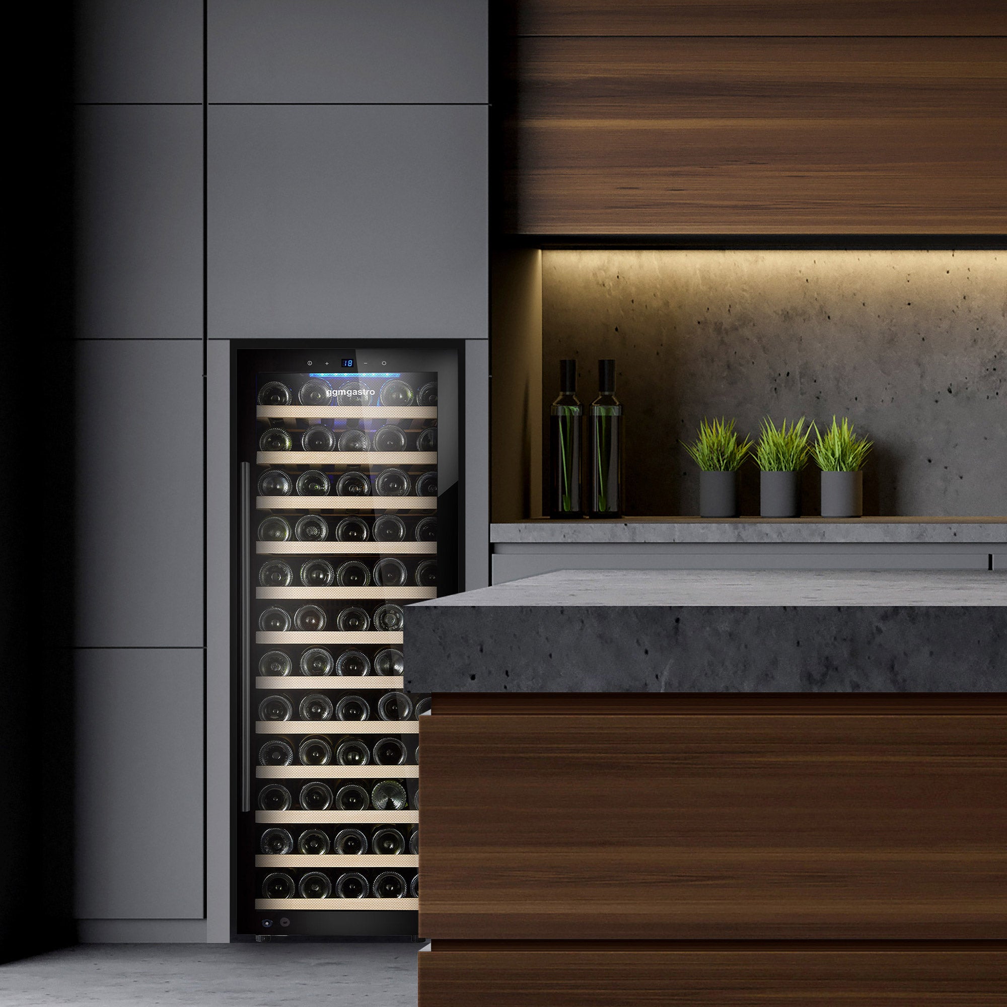 Wine refrigerator - 200 liters - black / with 1 climate zone