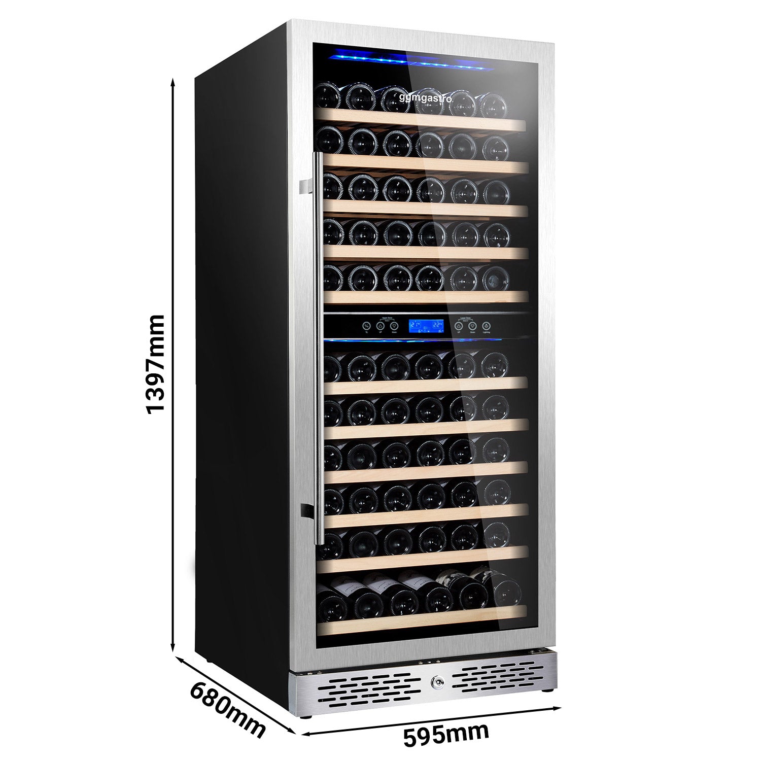 Хладилник за вино - 2 климатични зони - 305 литра - макс. 116 бутилки