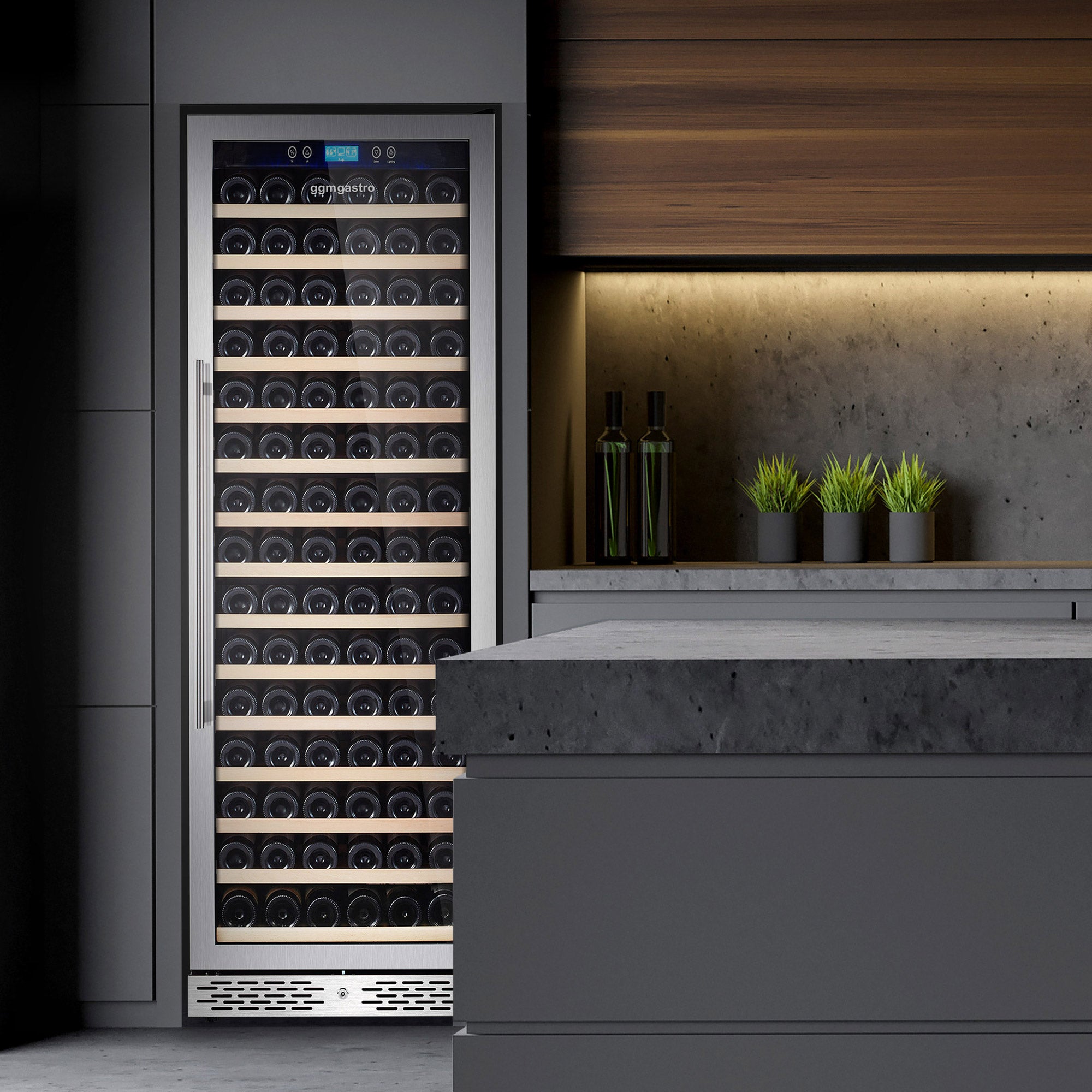 Хладилник за вино - 425 литра - неръждаема стомана / с 1 климатична зона