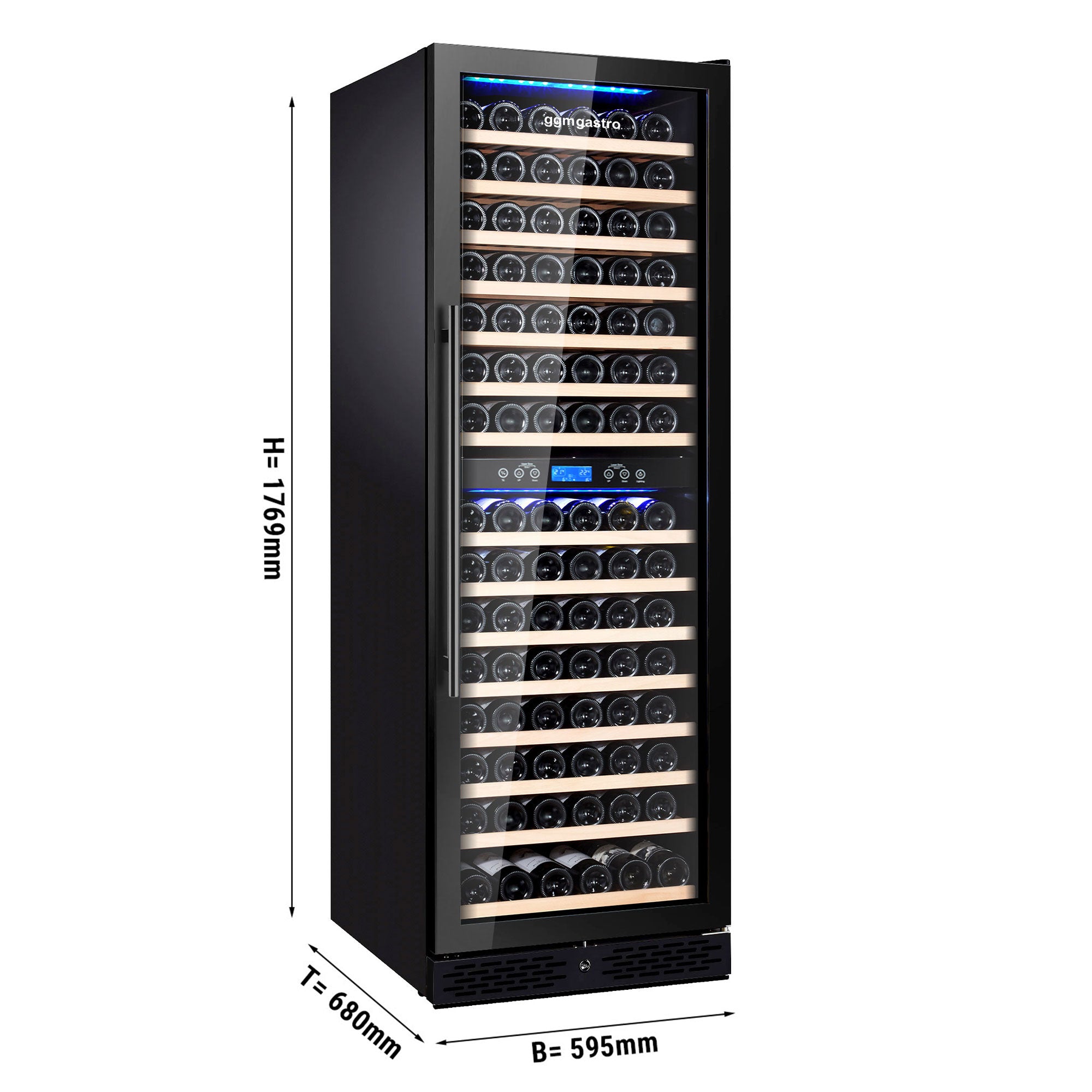 Wine refrigerator - 410 liters - black / with 2 climate zones