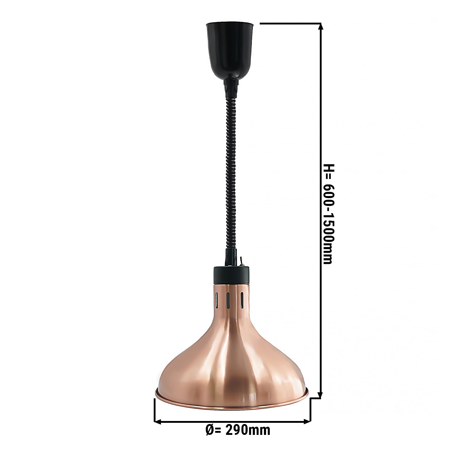 Heating lamp - Ø 290 mm - Rose gold