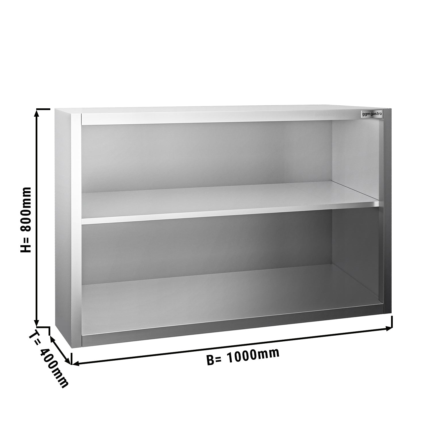 Wall-mounted cabinet 1.0 m - 0.8 m high - without sliding door