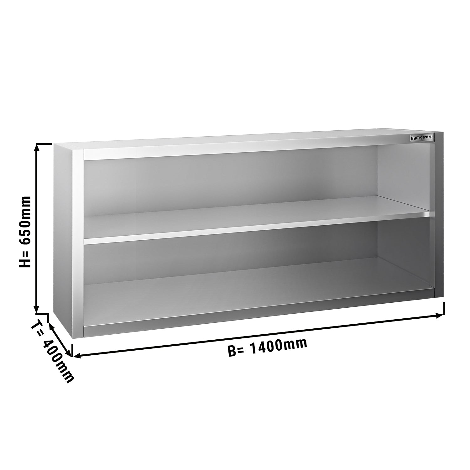 Wall mounted cabinet 1.4 m - 0.65 m high - without sliding door