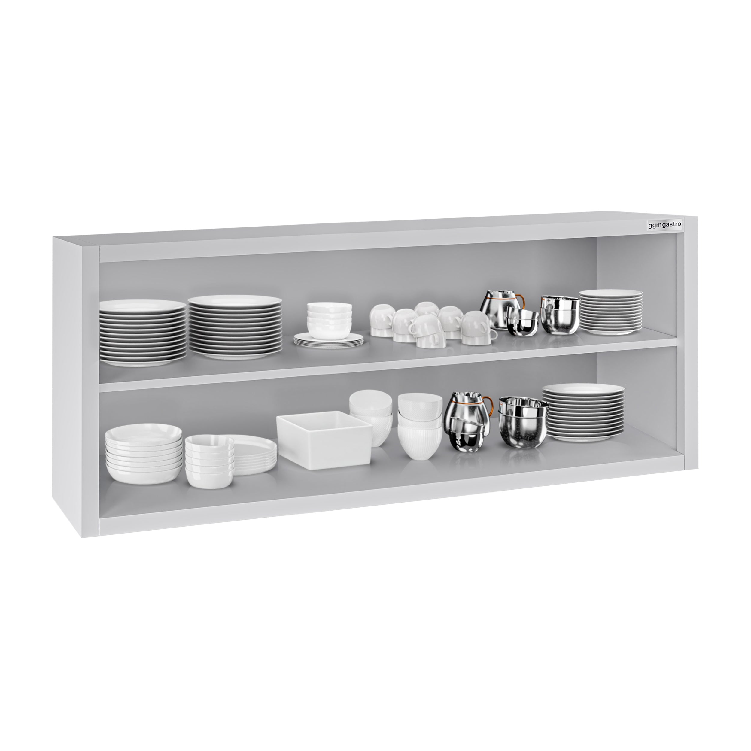 ECO stainless steel wall cabinet - 1600 mm - without sliding door - height 650 mm