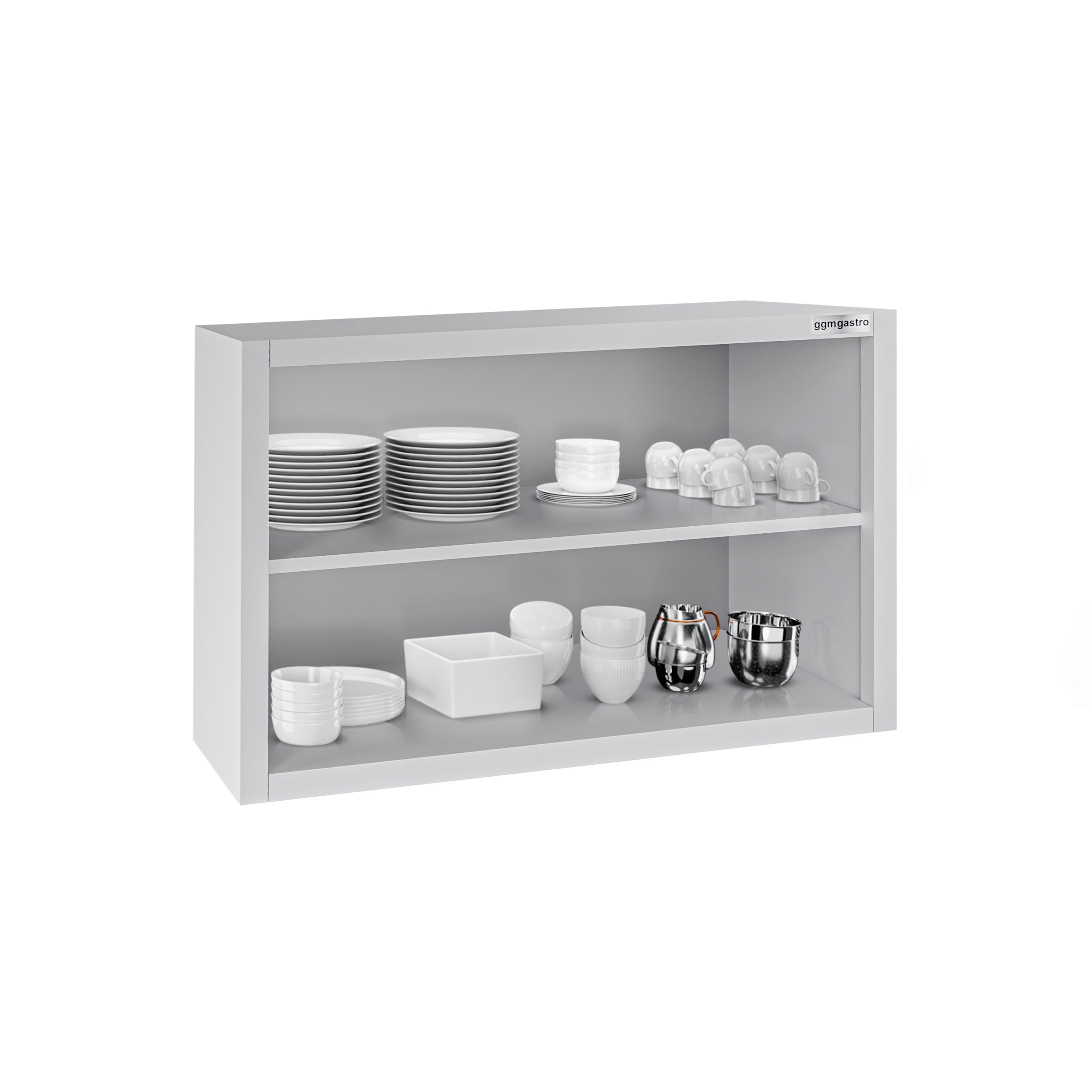 ECO stainless steel wall cabinet - 800 mm - without hinged door - height 650 mm