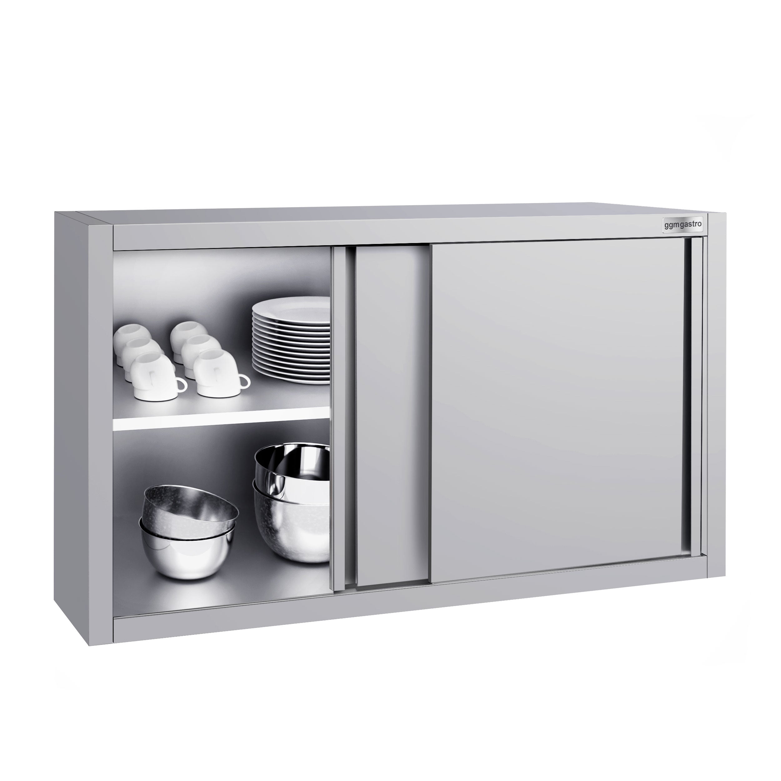 ECO stainless steel wall cabinet - 1000 mm - with sliding door - height 650 mm