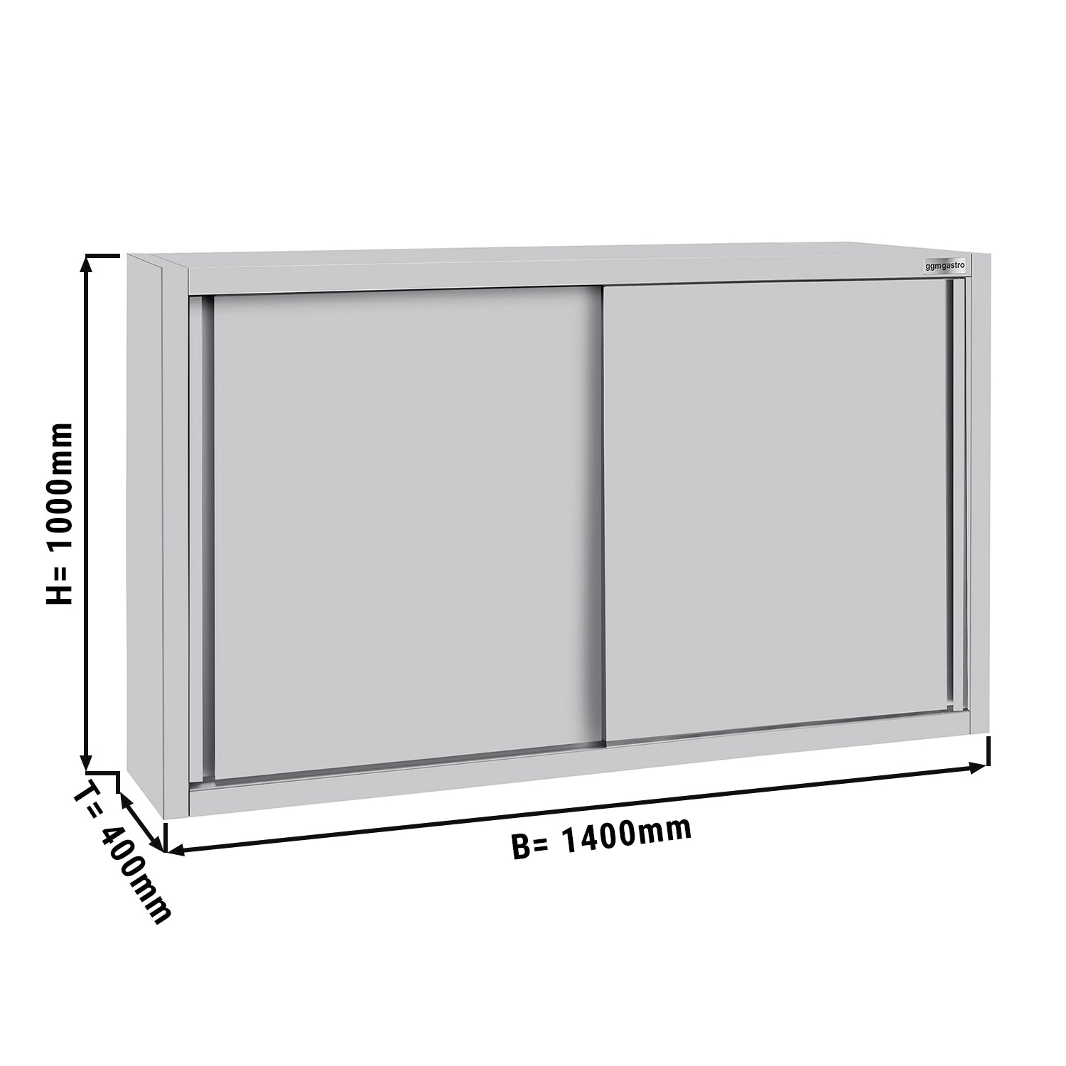 Wall-hung cabinet ECO - 1.4 m - with folding door 1.0 m high