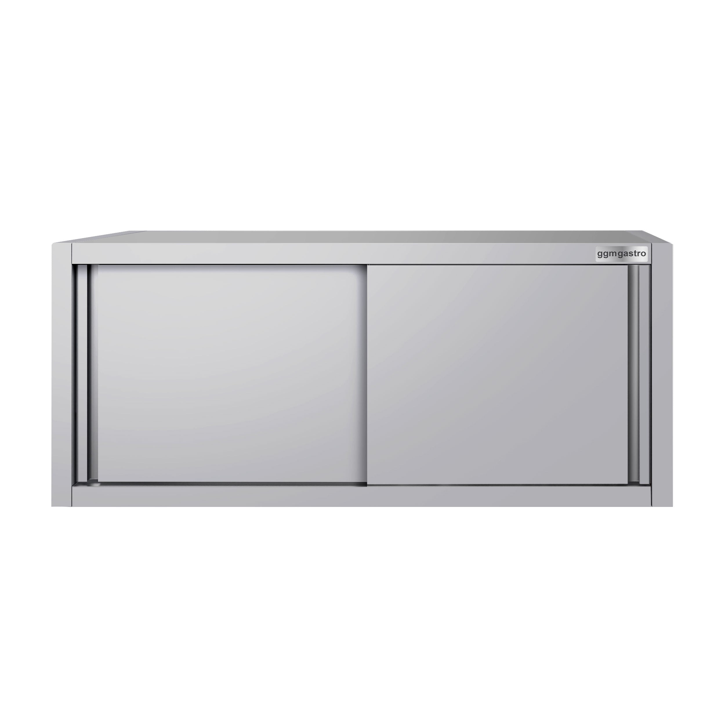 ECO stainless steel wall cabinet - 1.4 m - with sliding door - height 0.65 m