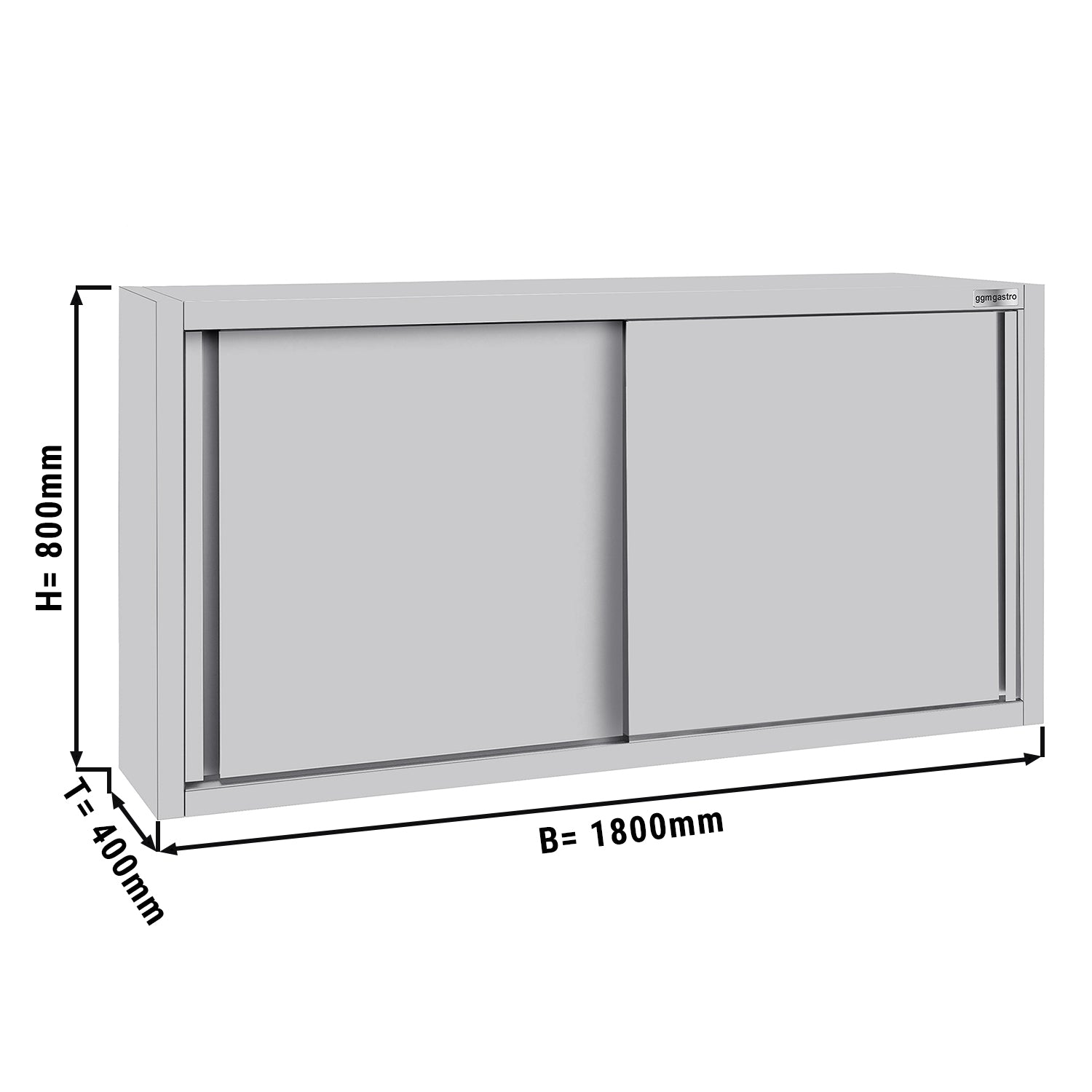 Wall-hung cabinet ECO - 1.8 m - with folding door 0.8 m high